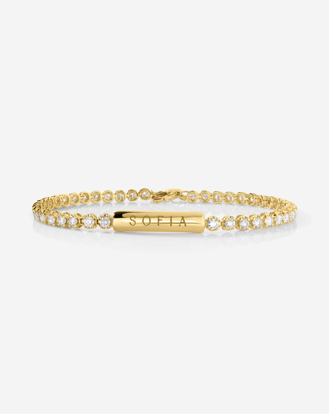 Engravable Lab Diamond Tennis Bracelet