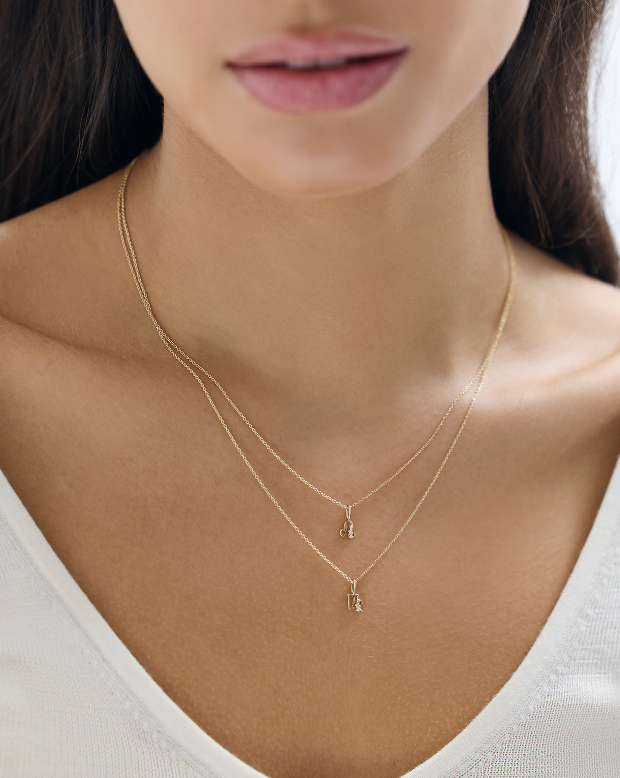 Ring Concierge Zodiac Necklace from Holiday Gifting Collection - worn by model displaying personalized astrological jewelry
