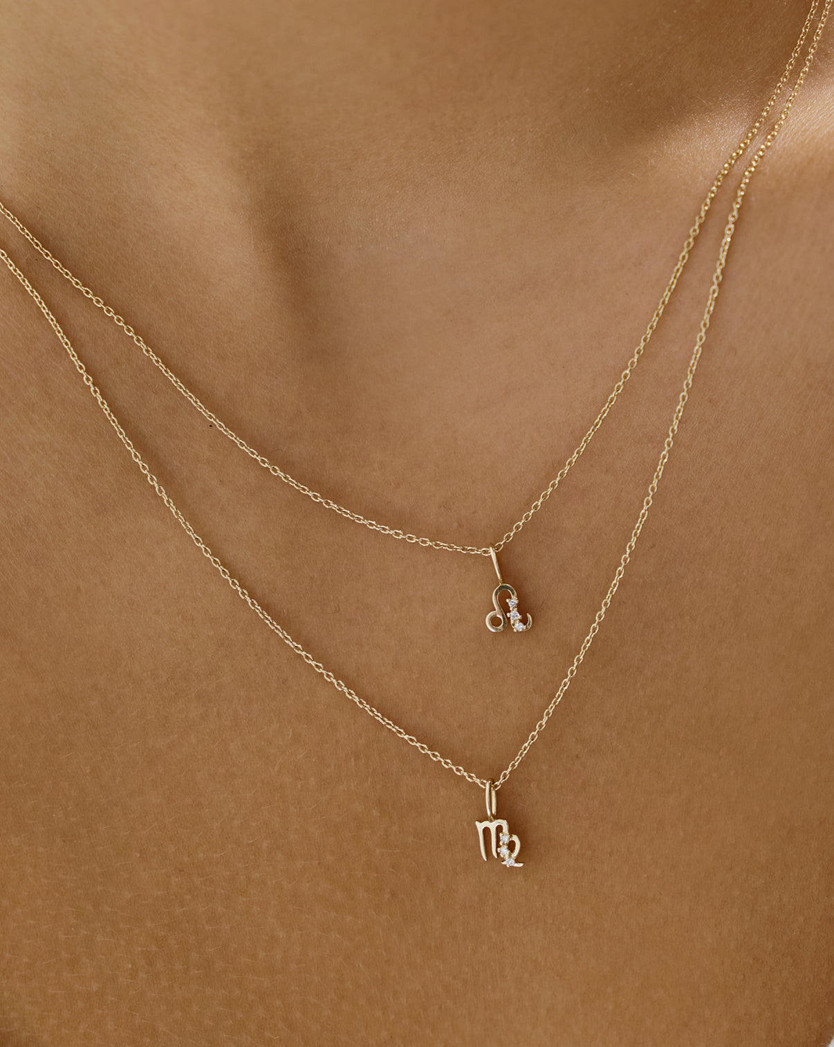 Ring Concierge Zodiac Necklace Holiday Collection - close-up detail of zodiac constellation pendant with diamond accents