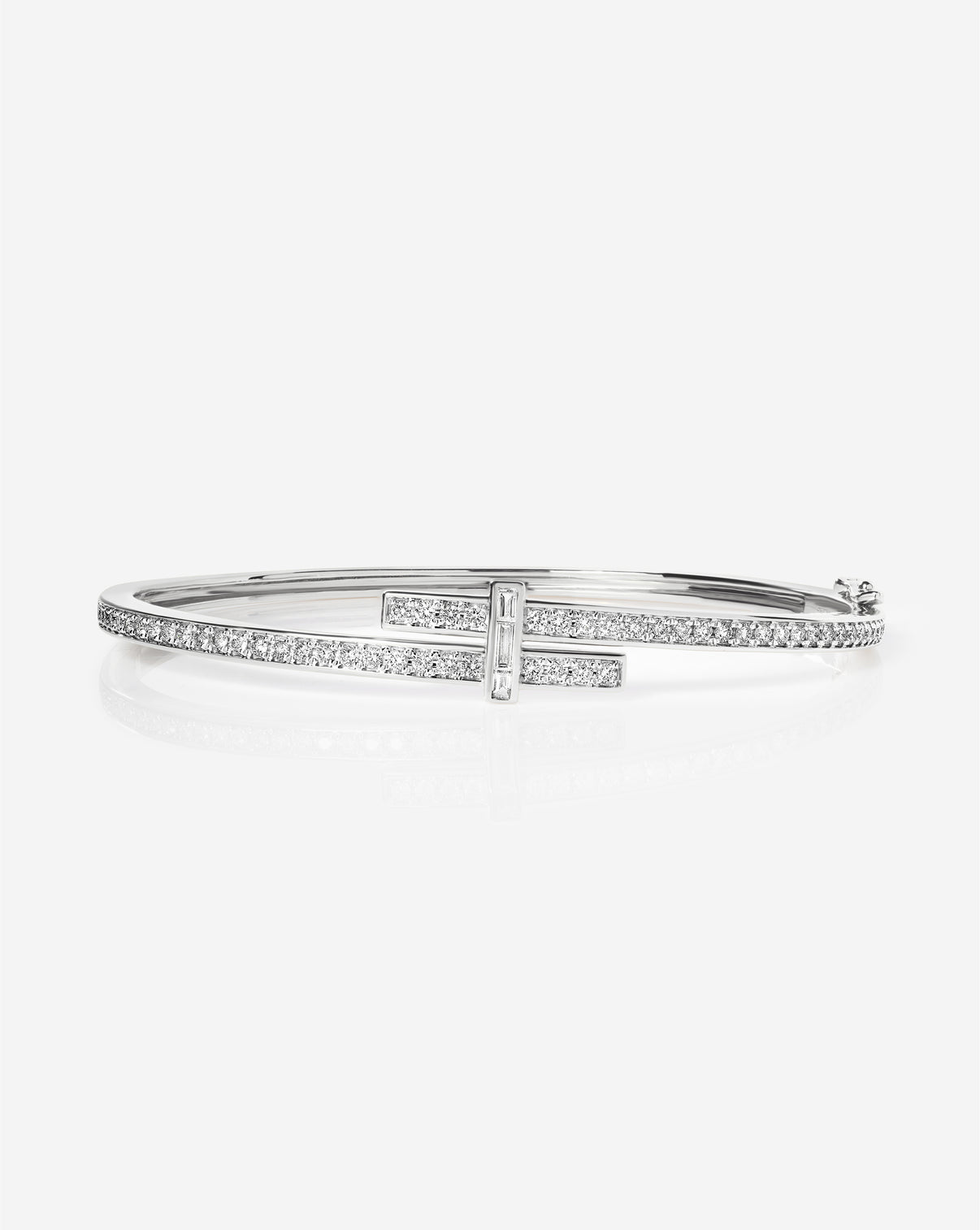 Alternative angle of Round Diamond Wrap Bangle displaying the continuous diamond wrap pattern