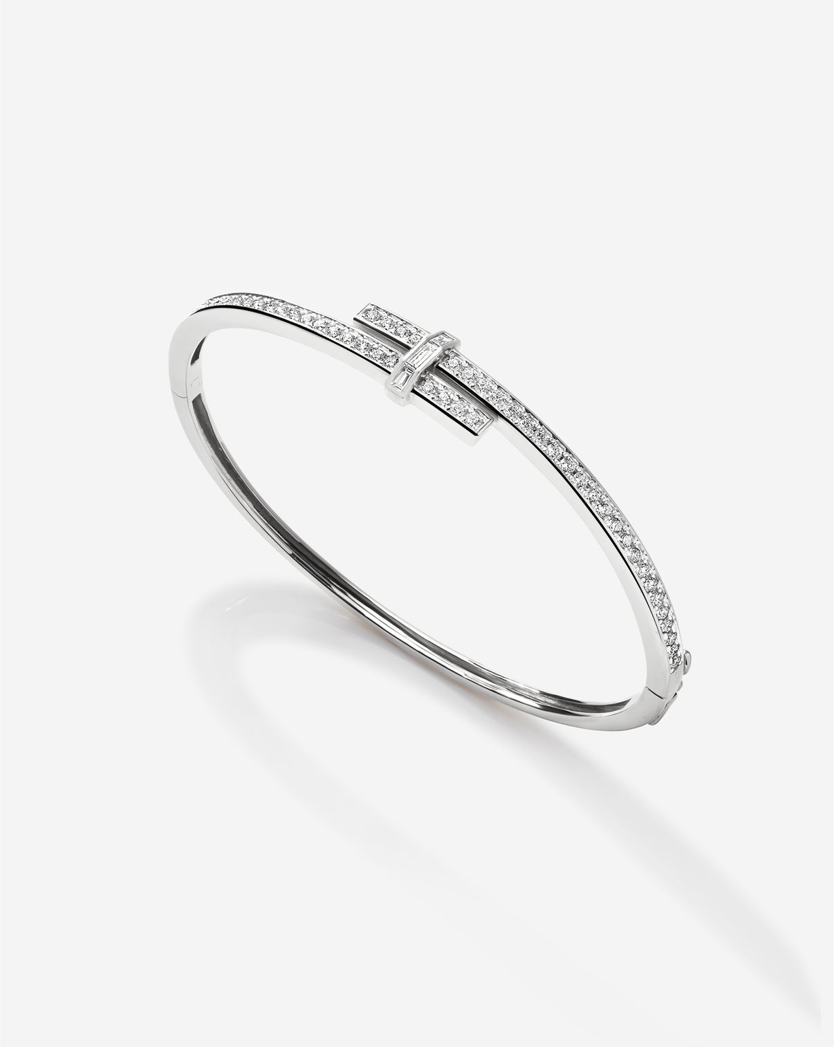 Round Diamond Wrap Bangle styled shot showing the bangle's elegant proportions and diamond brilliance