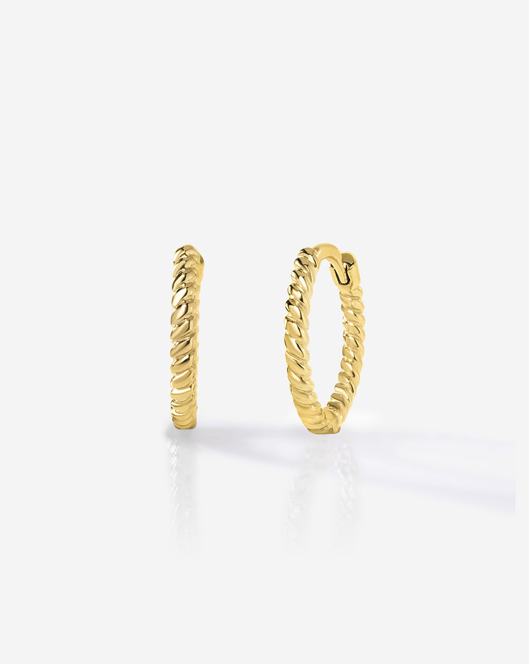 Ring Concierge 14k gold Rope Huggies earrings ghost image