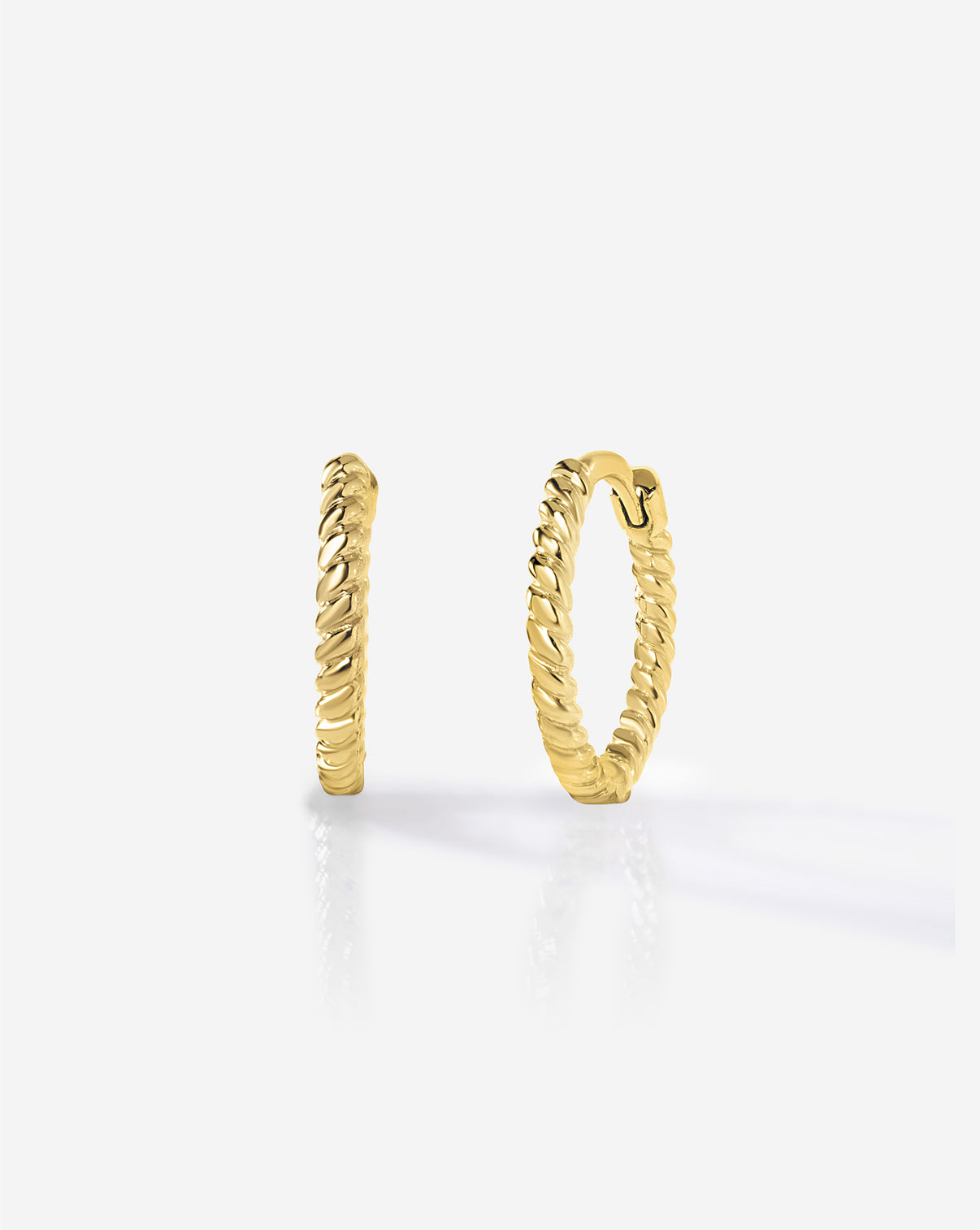 Ring Concierge 14k gold Rope Huggies earrings ghost image