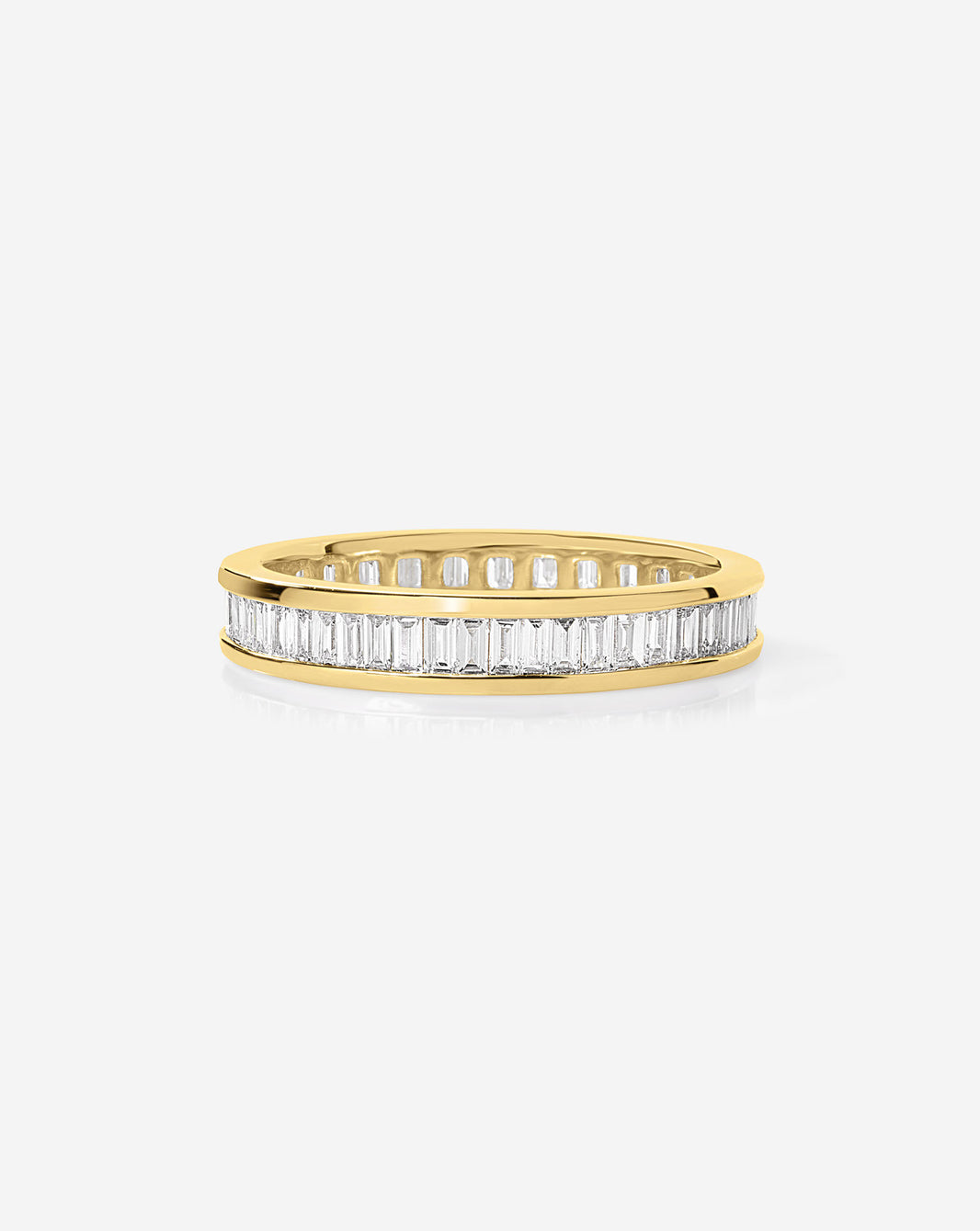 Baguette Diamond Channel Set Eternity  Band in 14K Yellow Gold