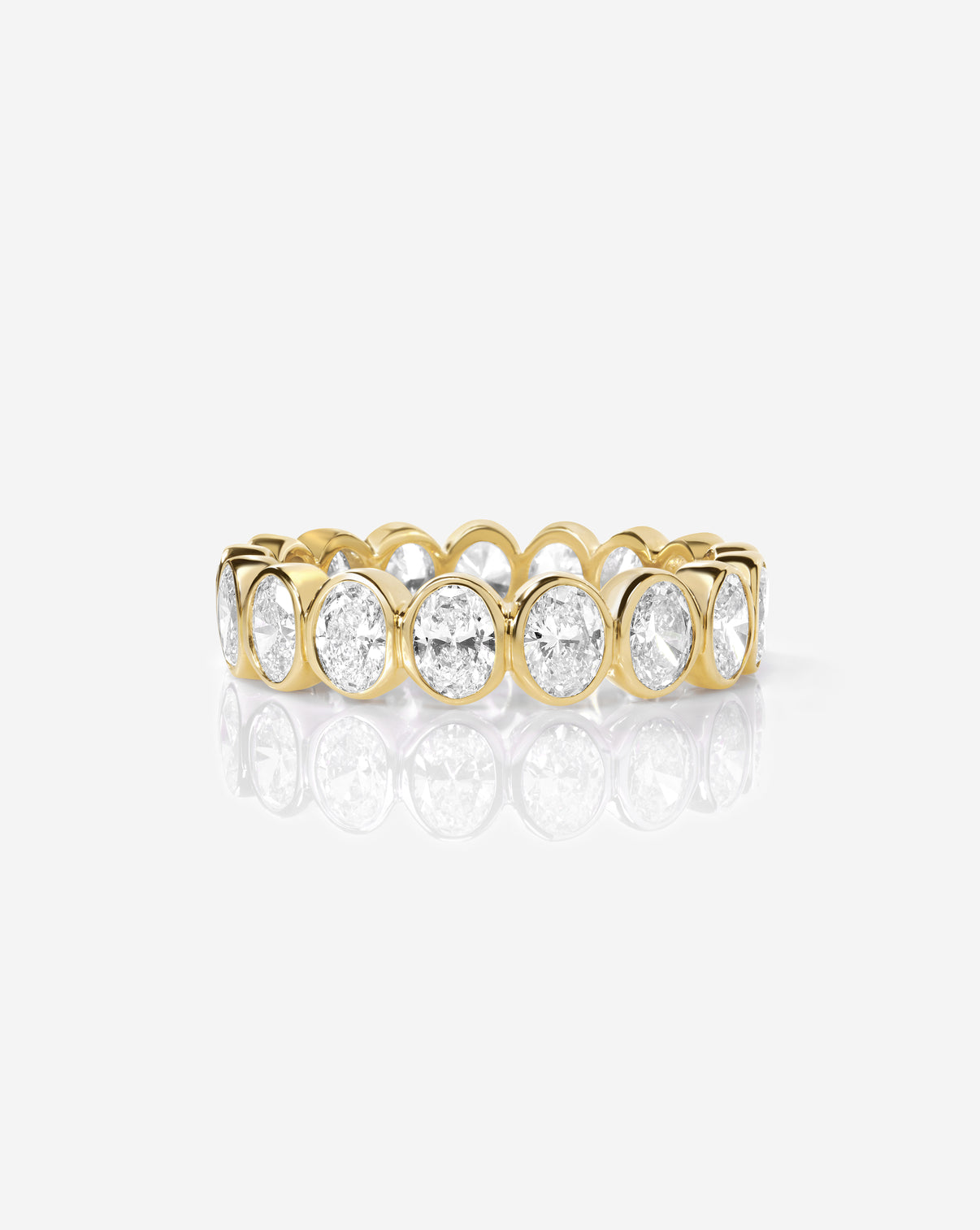 Oval Diamond Bezel Eternity Band 14k Yellow Gold
