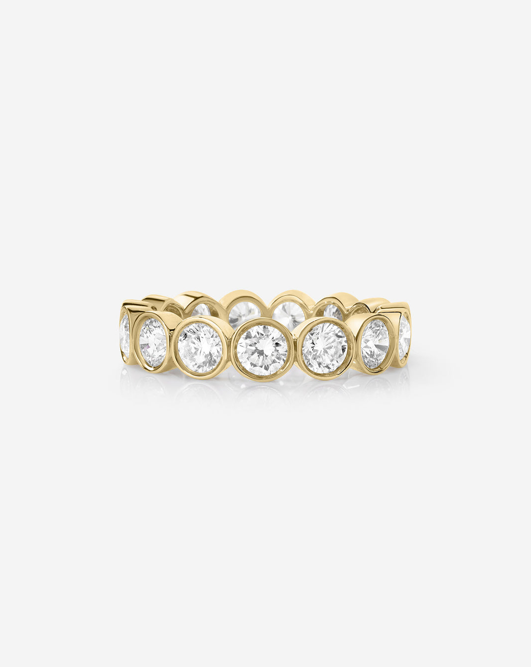 Diamond Round Bezel Eternity Band 14K Yellow Gold