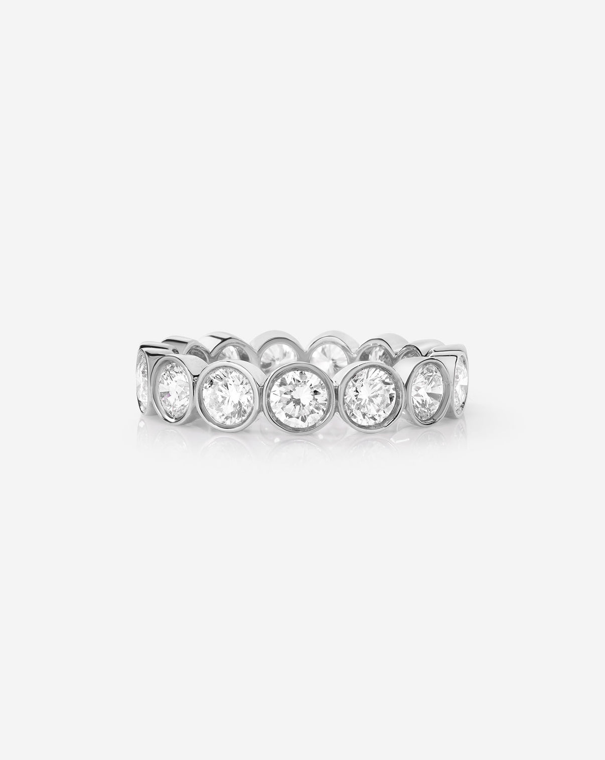 Diamond Round Bezel Eternity Band Platinum