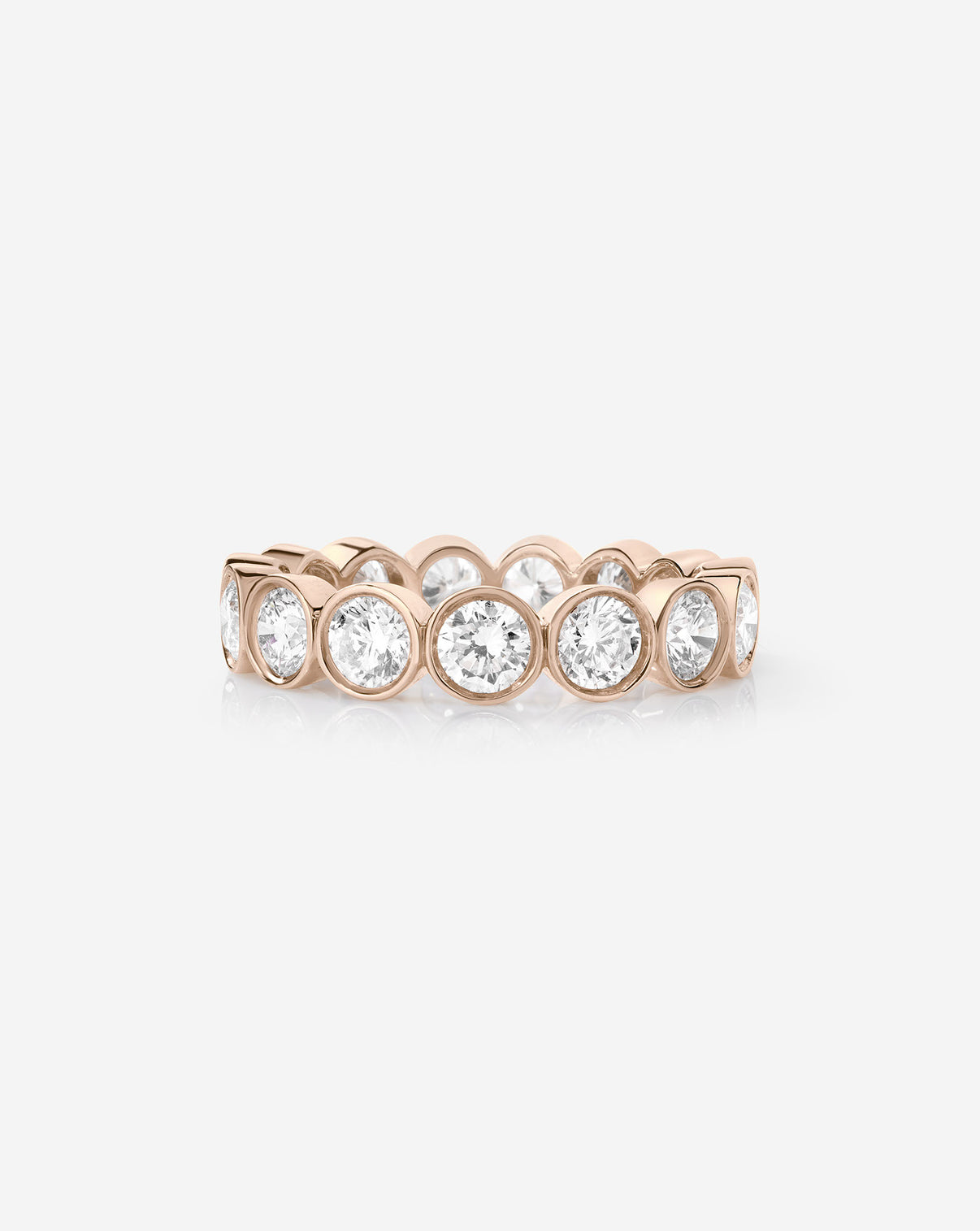Diamond Round Bezel Eternity Band 14K rose Gold 