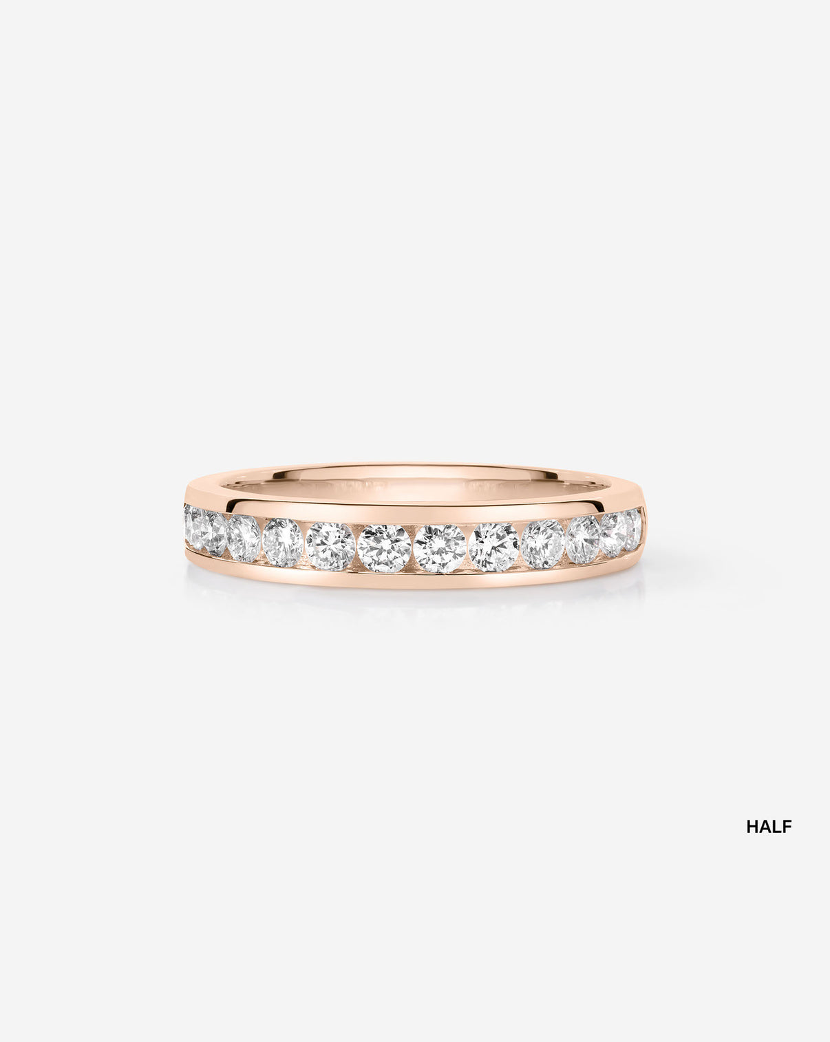 Round Diamond Channel Set Band in half eternity 14K Rose Gold