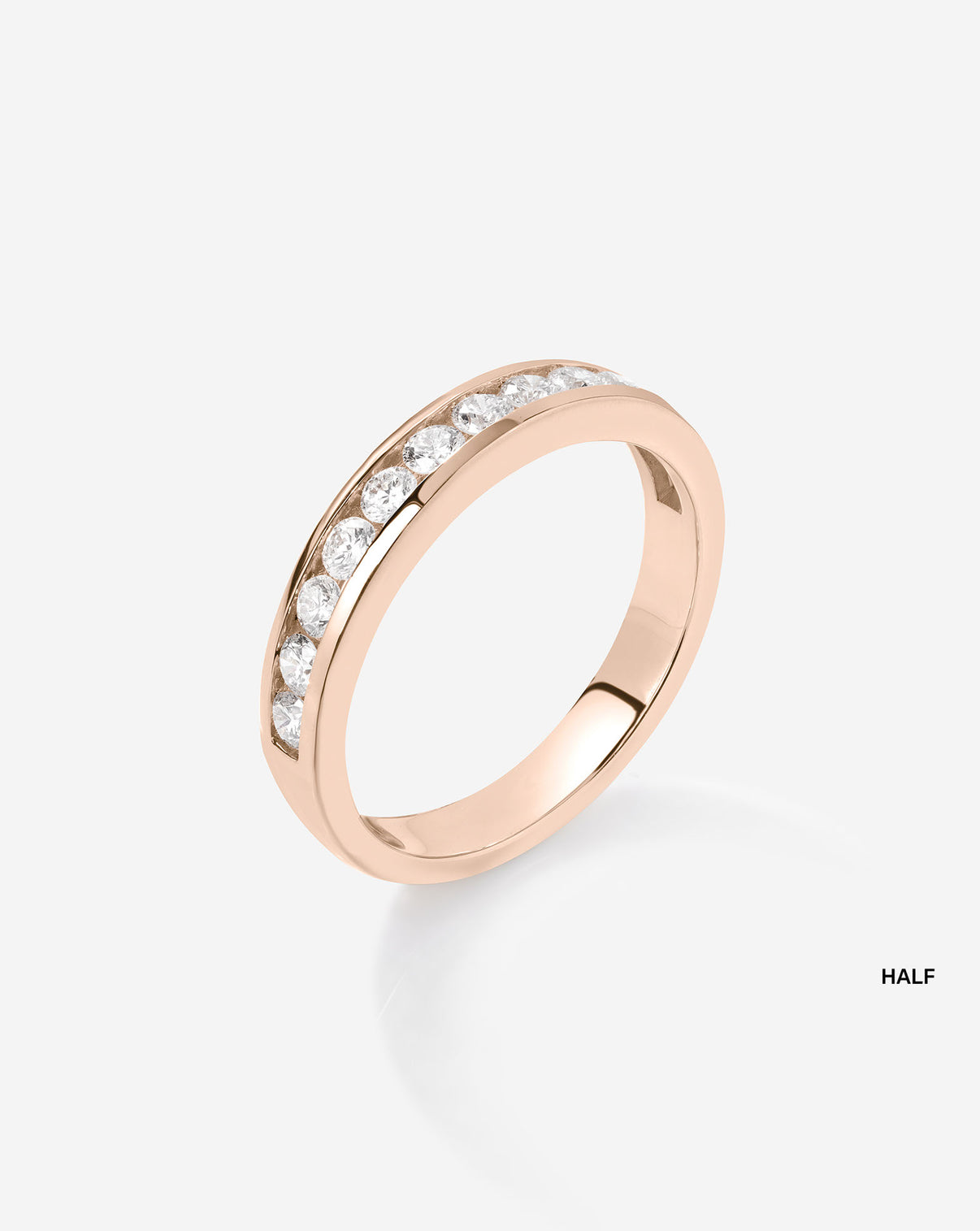 Round Diamond Channel Set Band in half eternity 14K Rose Gold