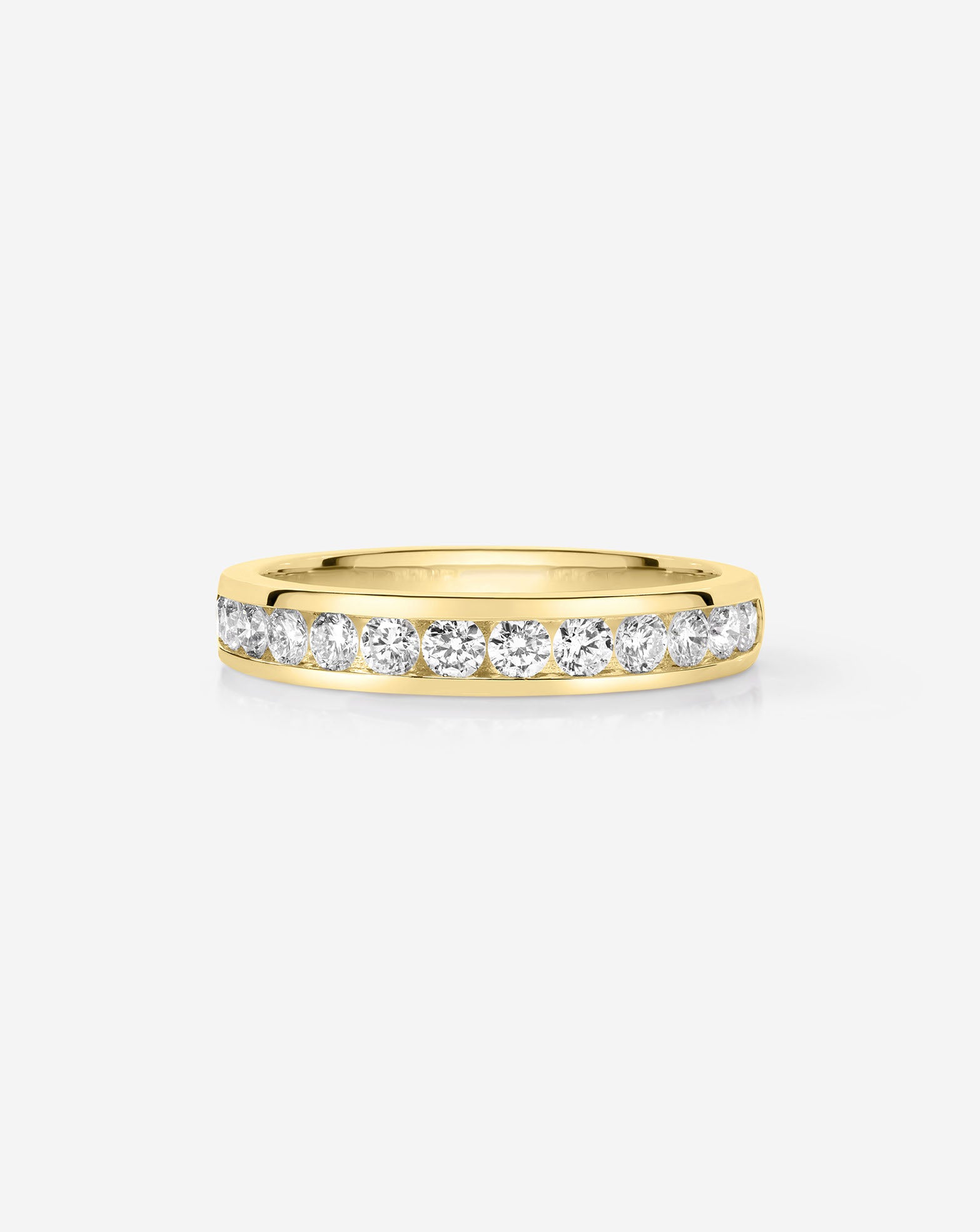 Round Lab Diamond Channel Set Eternity Band