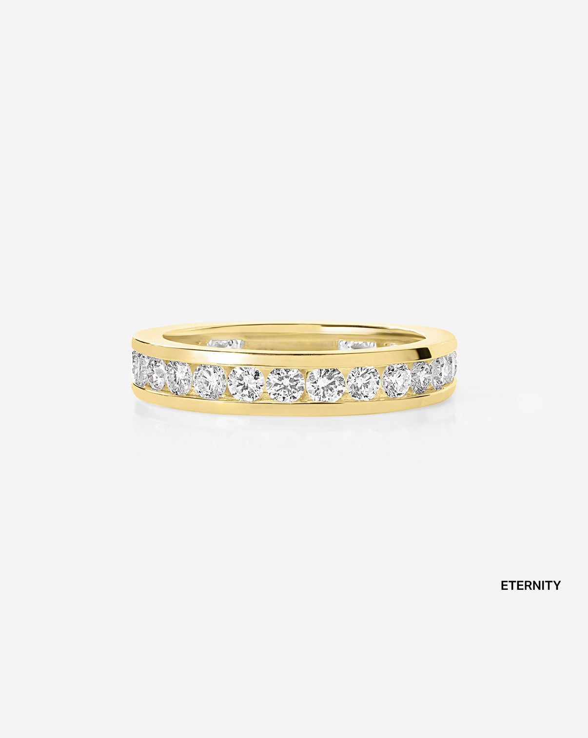 Round Diamond Channel Set Eternity Band ring in 14K Yellow Gold