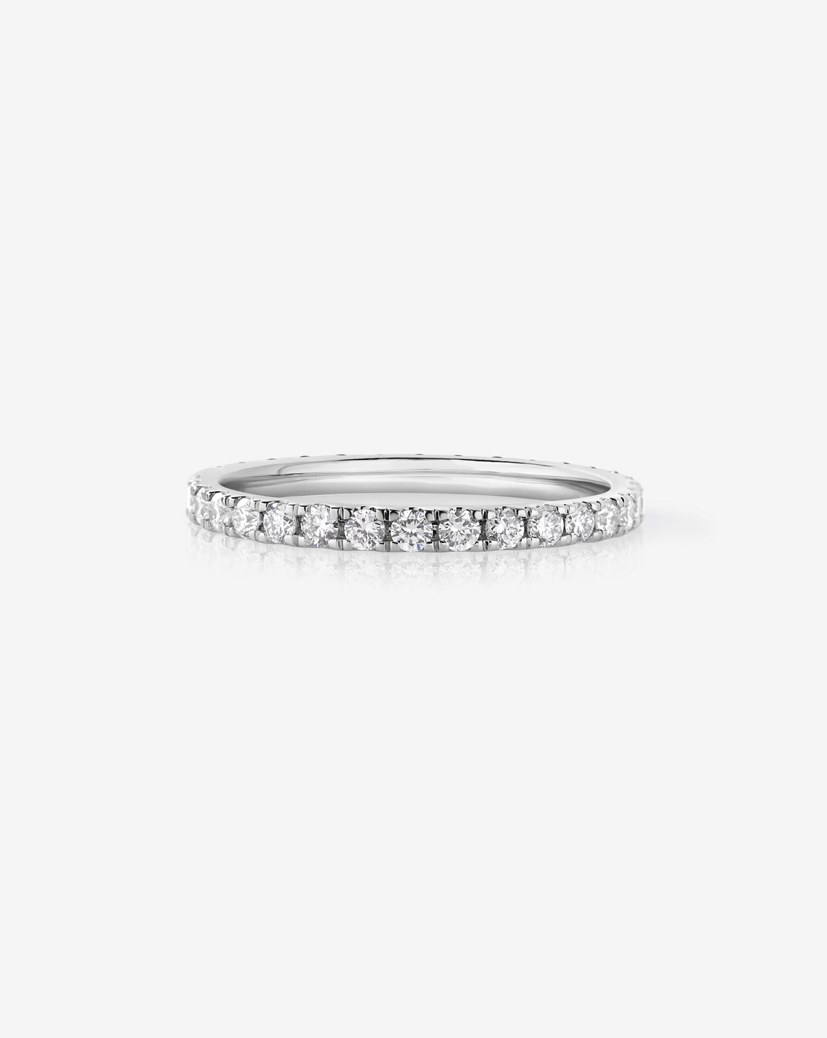 50/50 Perfect Pavé Emerald + Lab Diamond Ring 14k white gold 