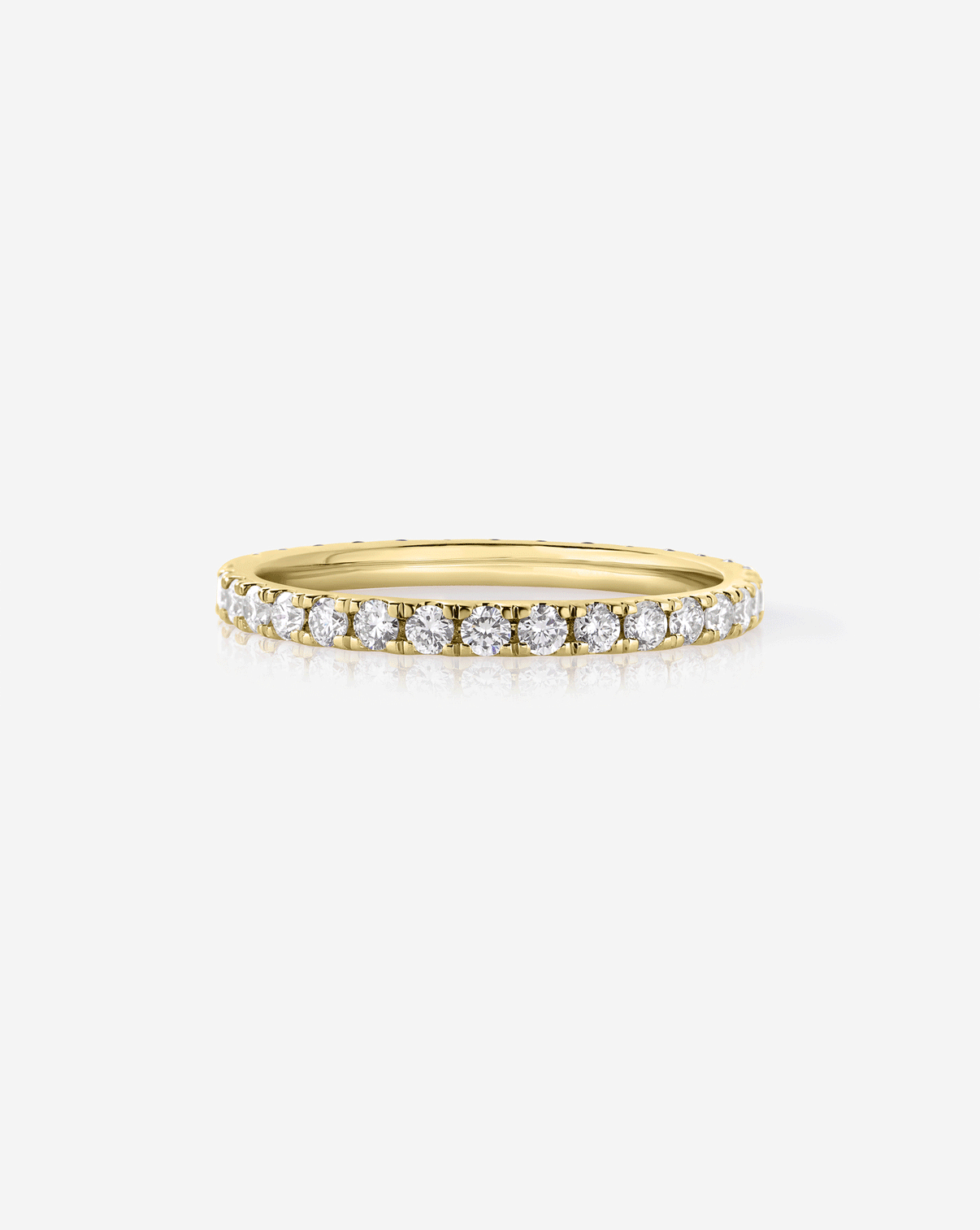 50/50 Perfect Pavé Ruby + Lab Diamond Ring 14k yellow gold 