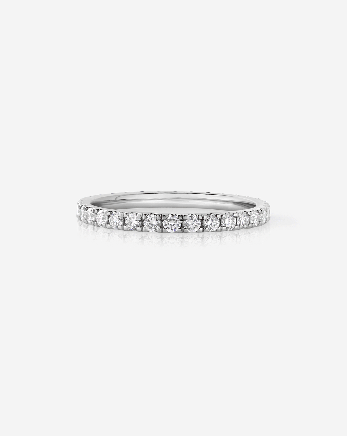 50/50 Perfect Pavé Ruby + Lab Diamond Ring 14k white gold 