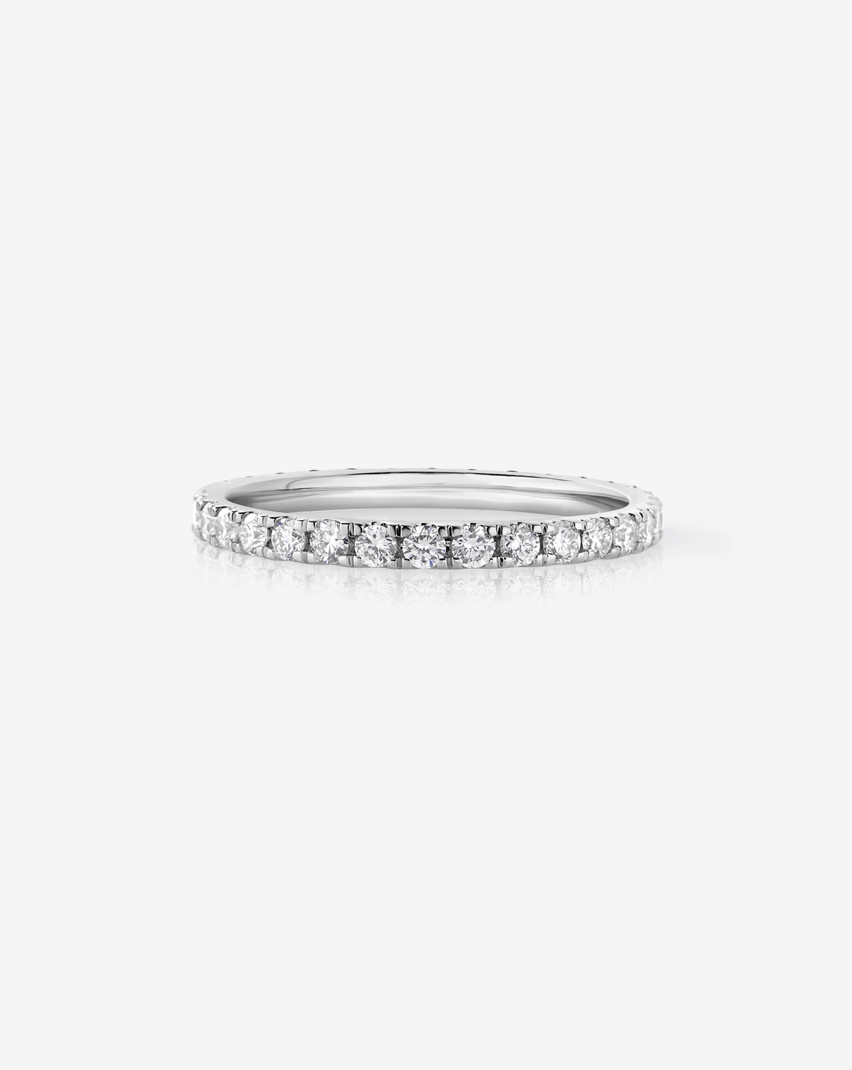 50/50 Perfect Pavé Sapphire + Lab Diamond Ring 14k white gold 