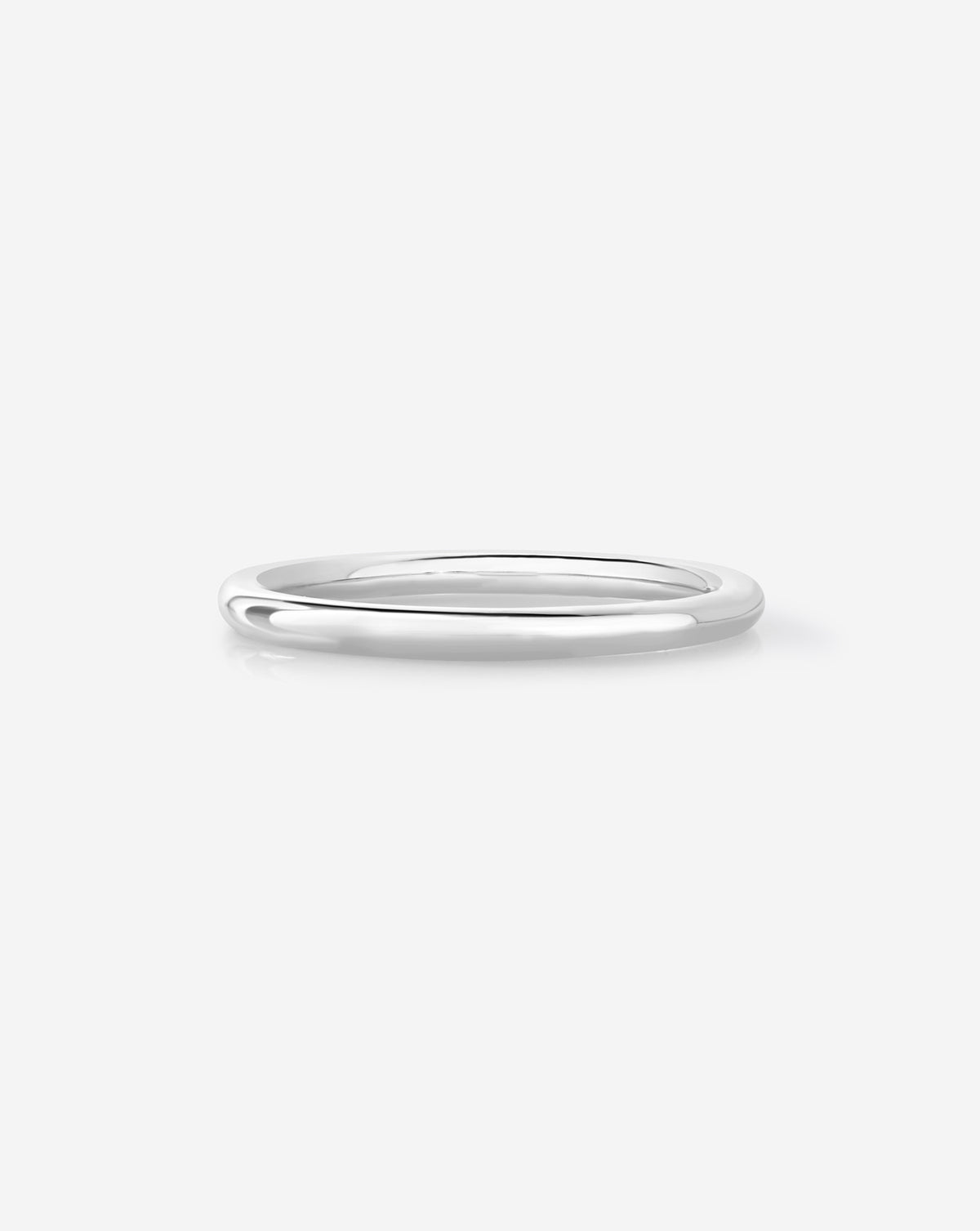 Front view of the Sterling Silver Classic Stackable Ring. Sterling silver 