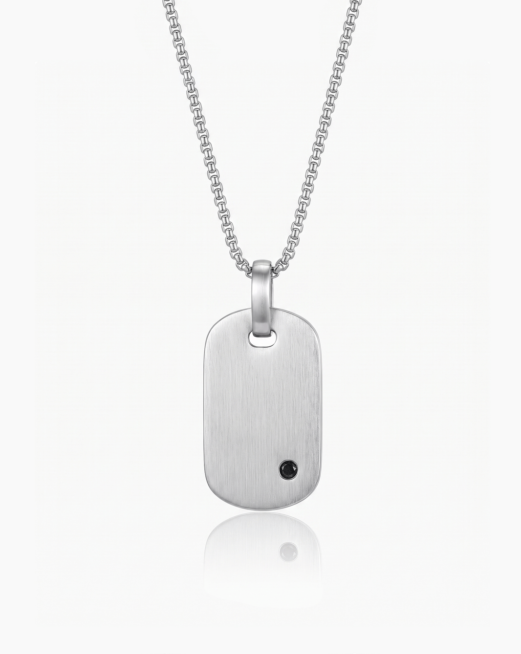 Black Diamond Engravable Pendant Necklace