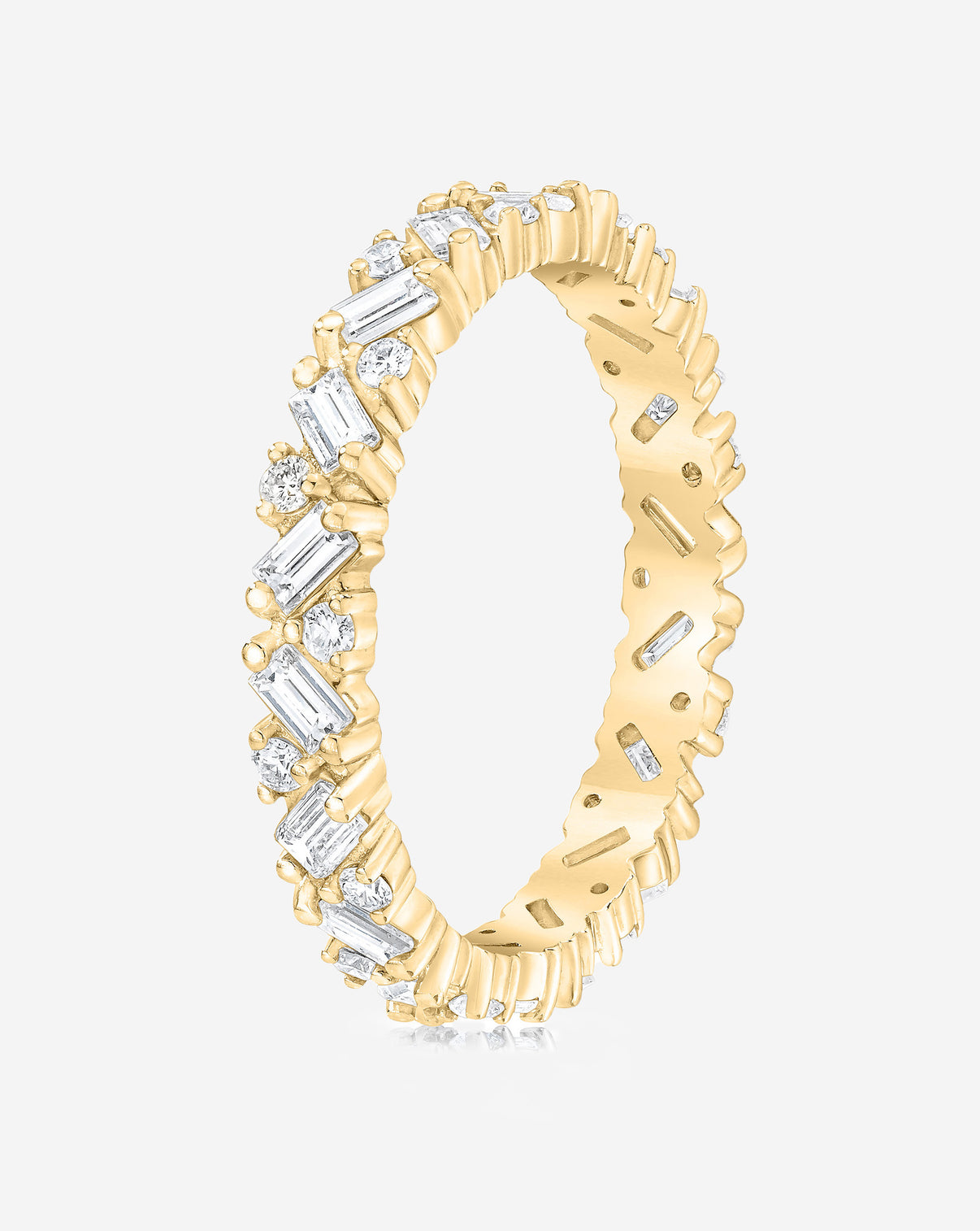 Ring Concierge Baguette Cluster Eternity Band 14k Yellow Gold side view