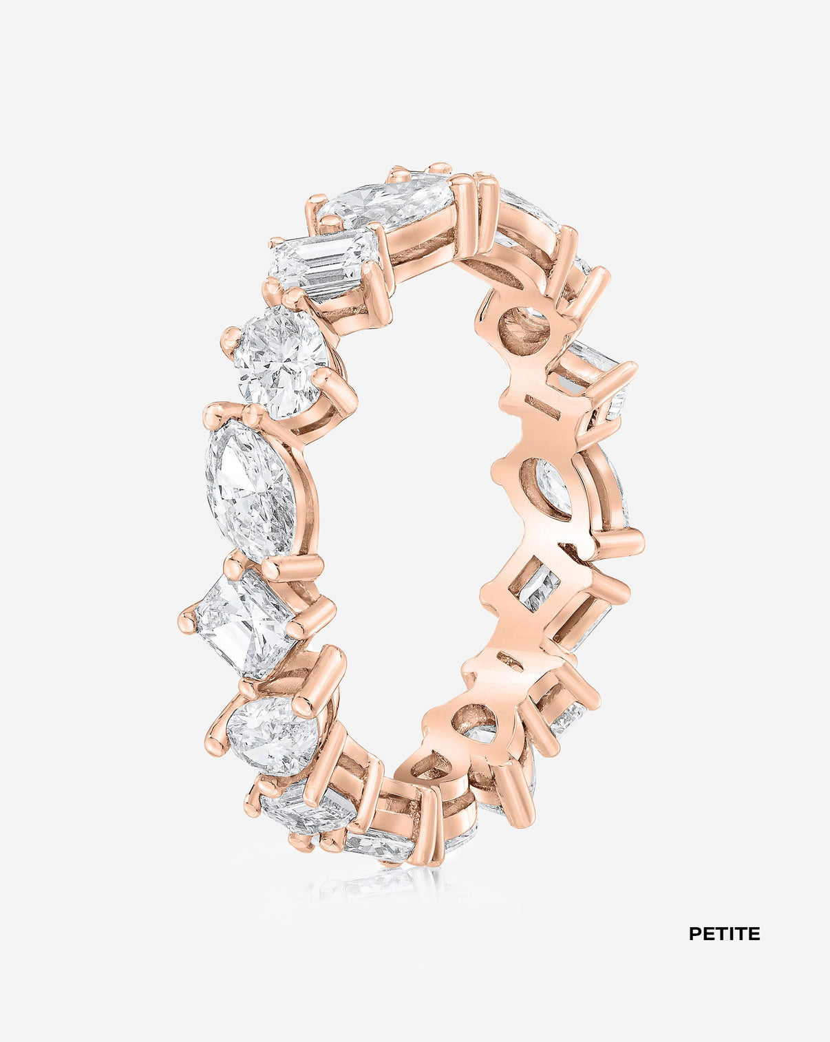 Ring Concierge Mixed Shape Eternity Band 14k Rose Gold sideview petite