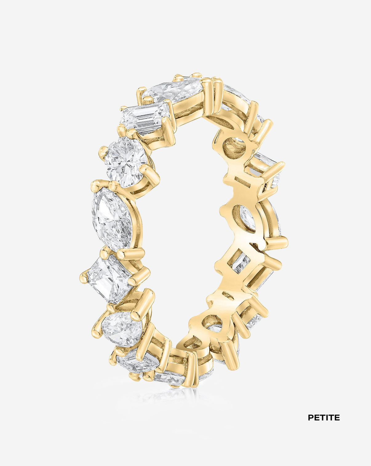 Ring Concierge Mixed Shape Eternity Band 14k Yellow Gold petite side view