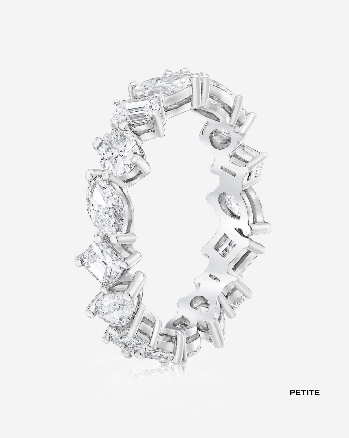 Ring Concierge Mixed Shape Eternity Band Platinum side view petite