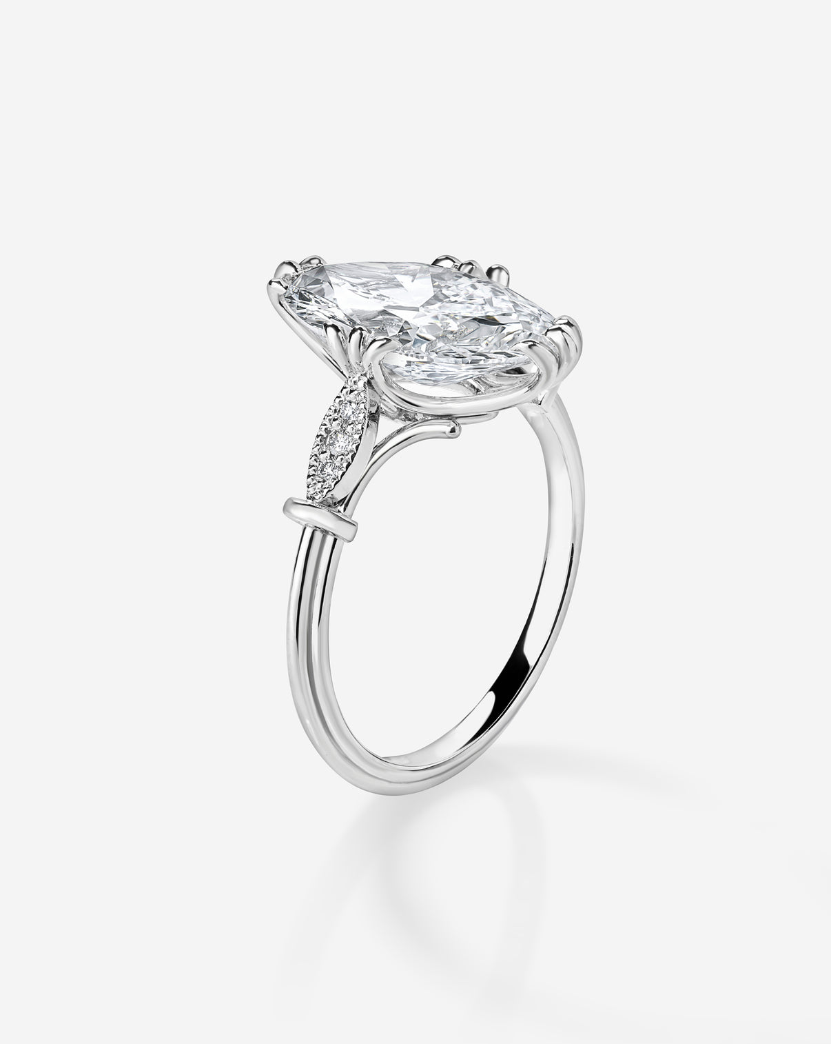 3 carat Marquise Diamond in Signature Antique® Platinum side view