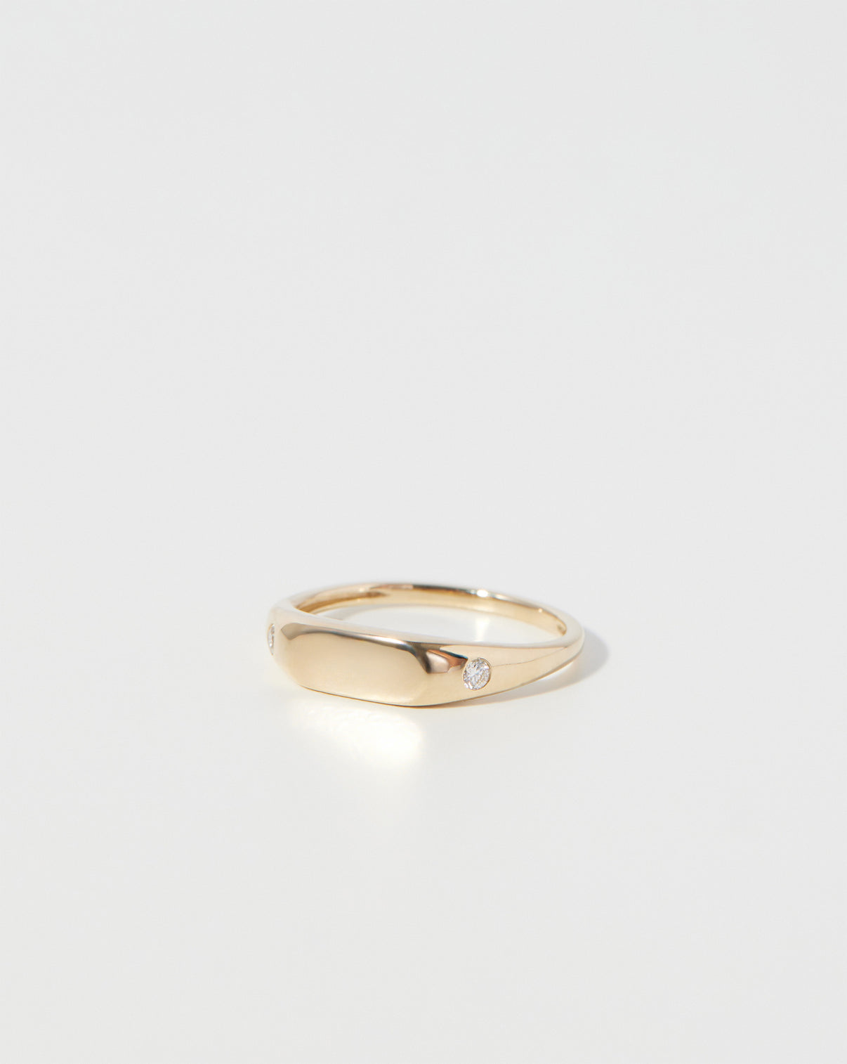 Duo Diamond Signet Ring on white background