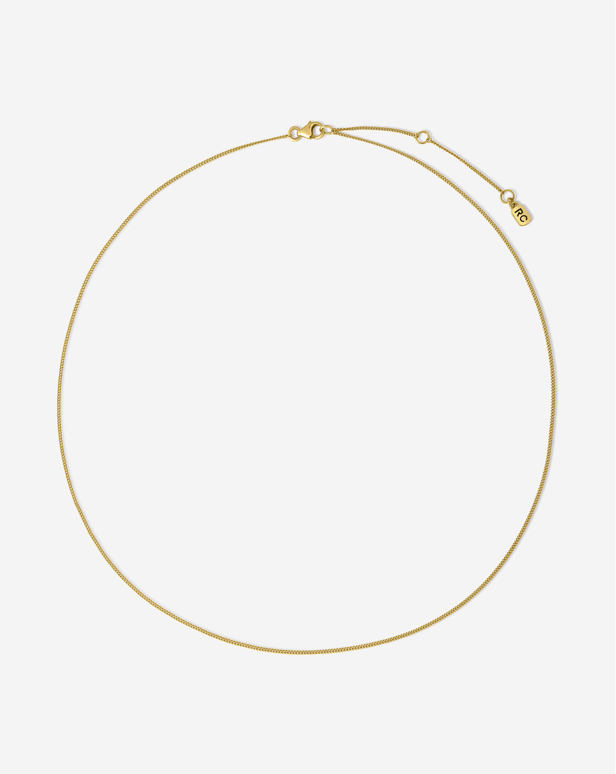 ghost image of diamond cut curb chain necklace in 14k yellow gold top view