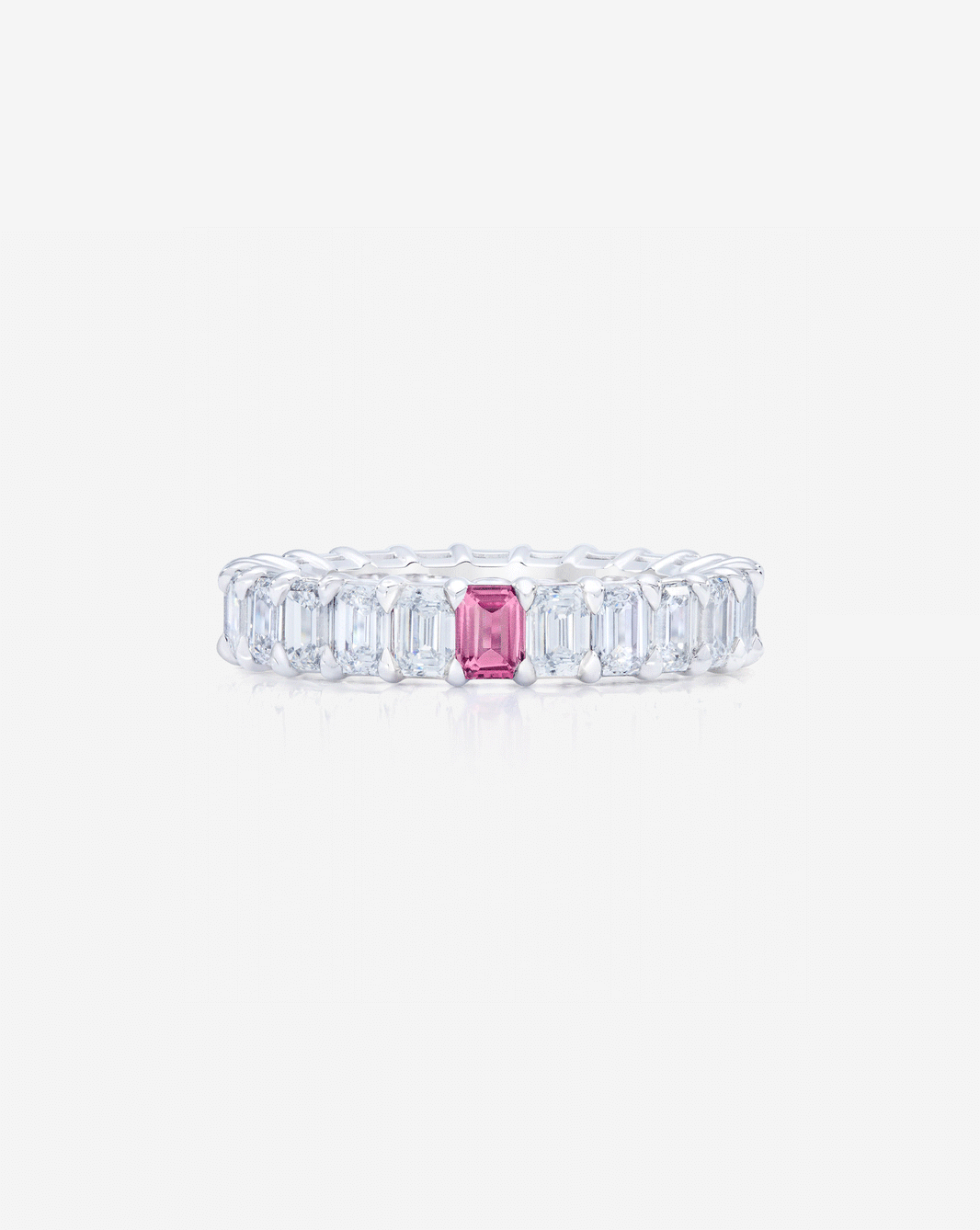 gif of emerald diamond and birthstone eternity band global