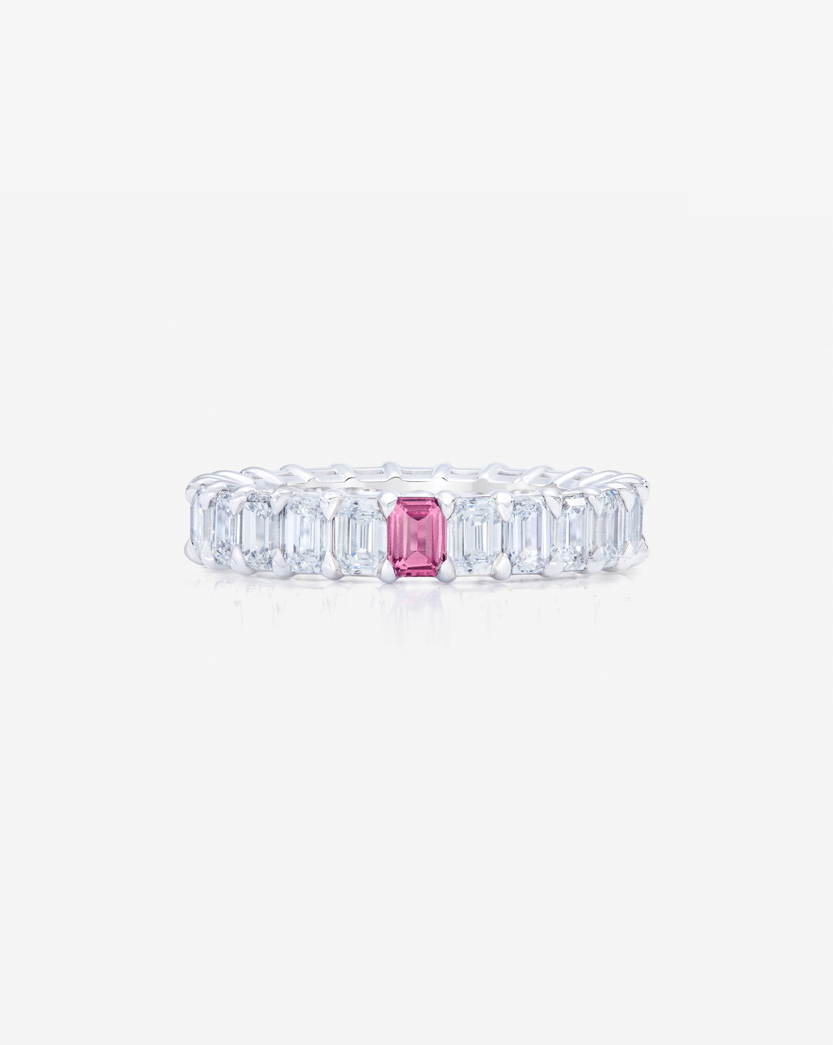 gif of emerald diamond and birthstone eternity band global