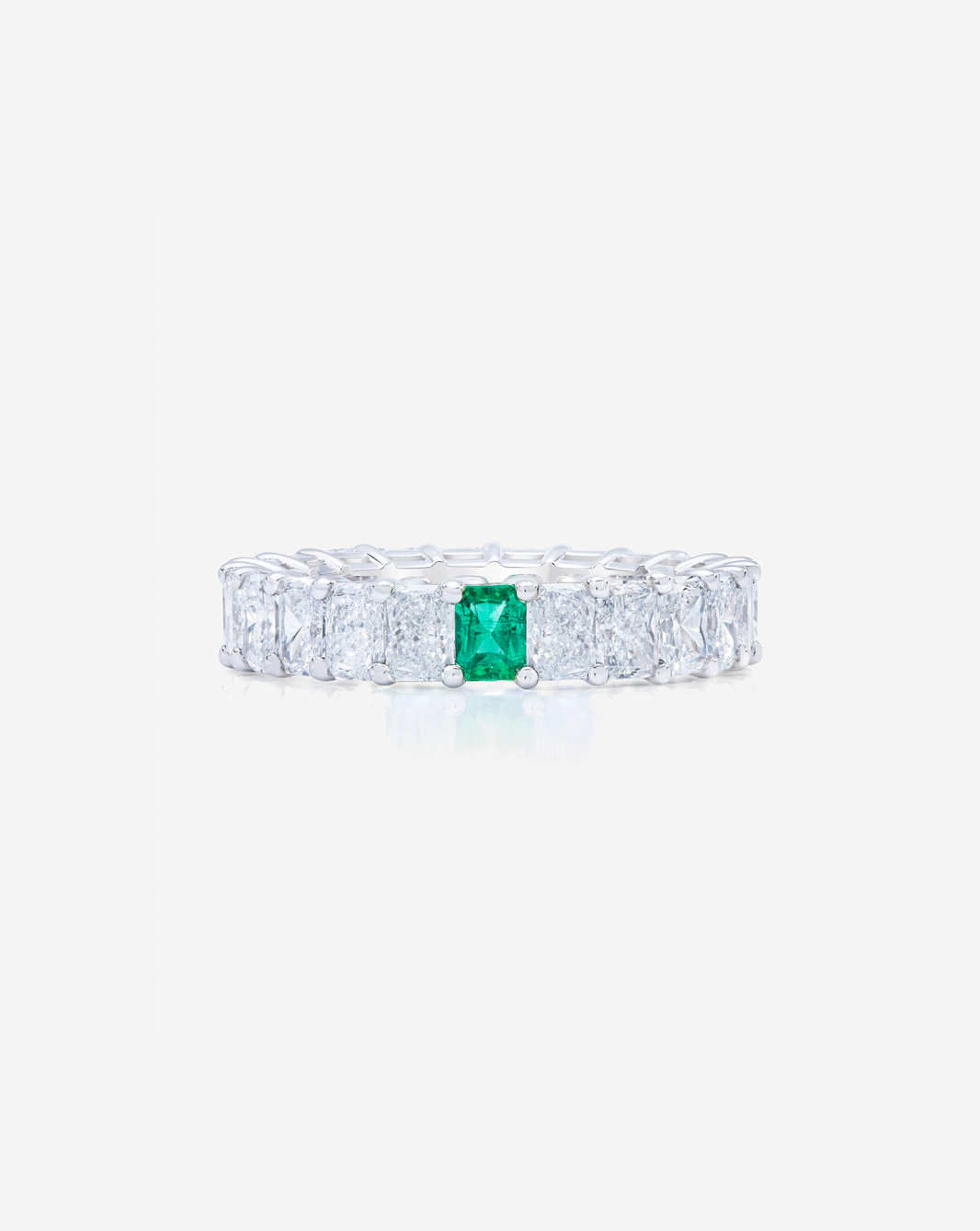 Radiant Diamond and Birthstone Eternity Band Platinum Platinum gif