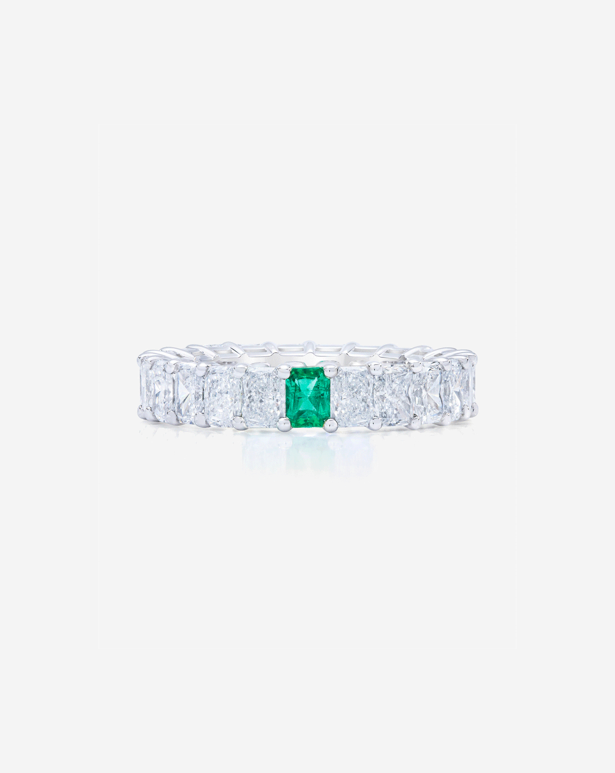 Radiant Diamond and Birthstone Eternity Band Platinum Platinum gif
