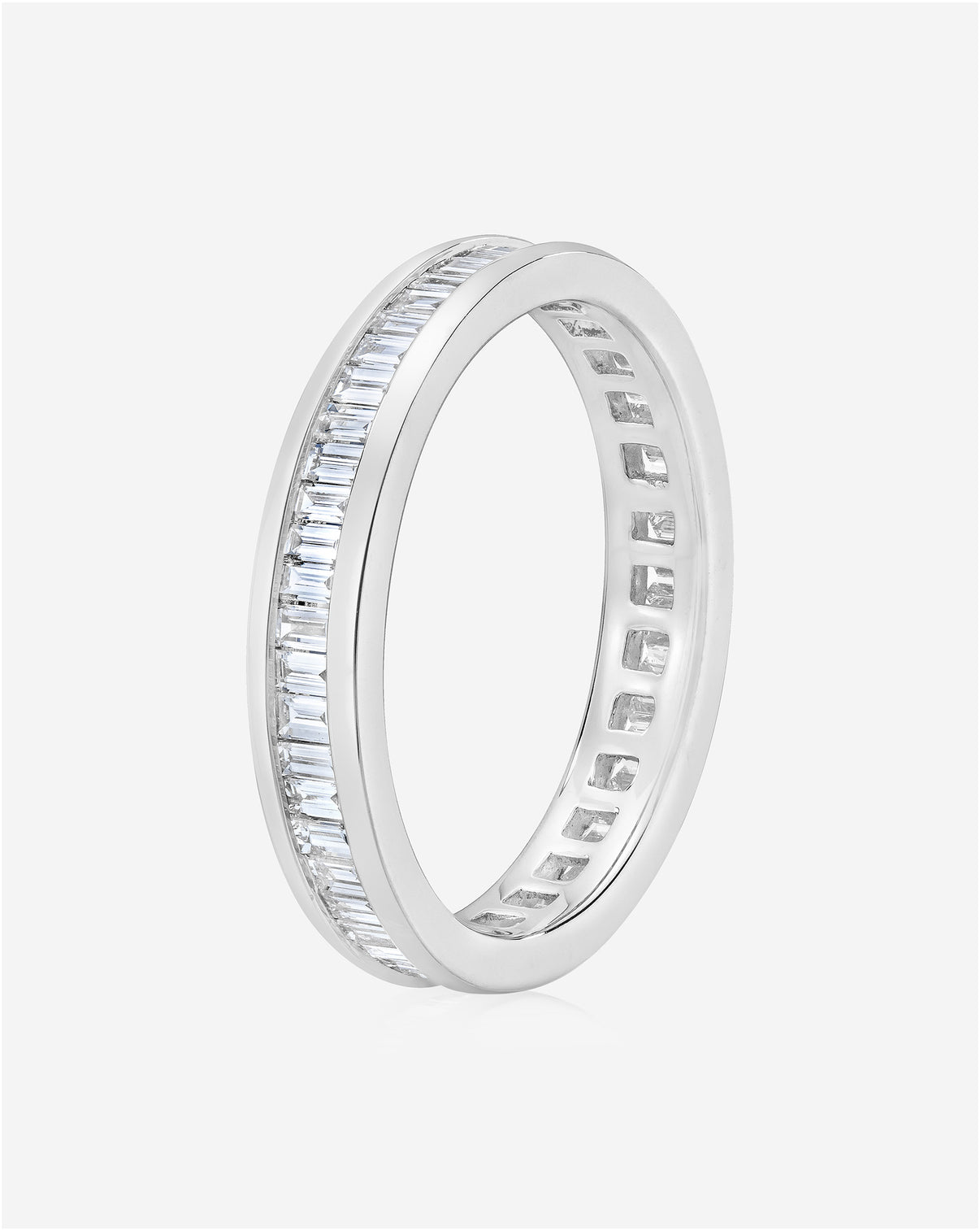 Baguette Diamond Channel Set Eternity  Band in Platinum