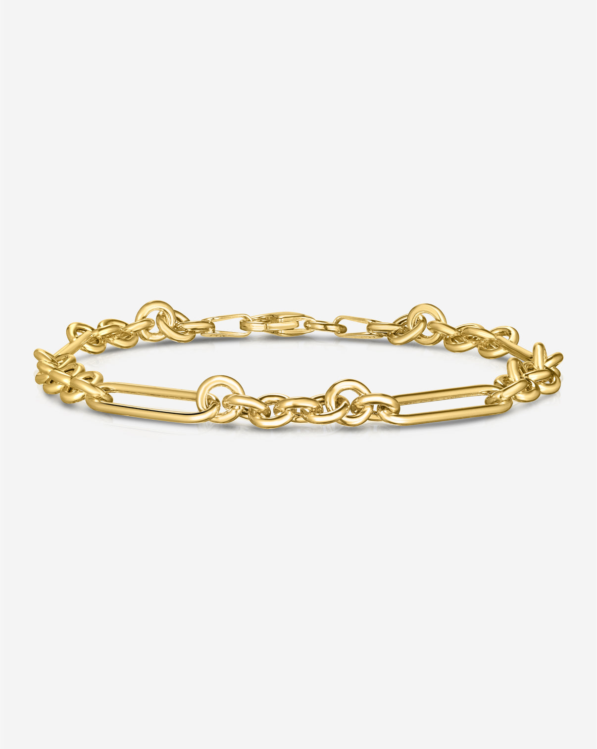 Mixed Link Chain Bracelet in 14k yellow gold product still image
