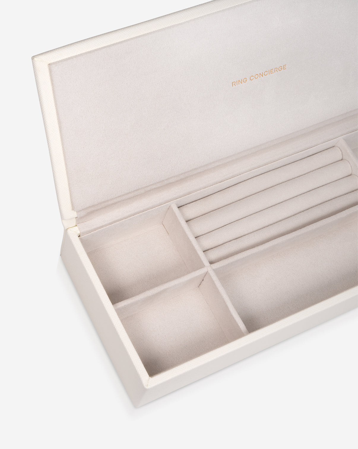 Leather Jewelry Box product still on white background detail shot