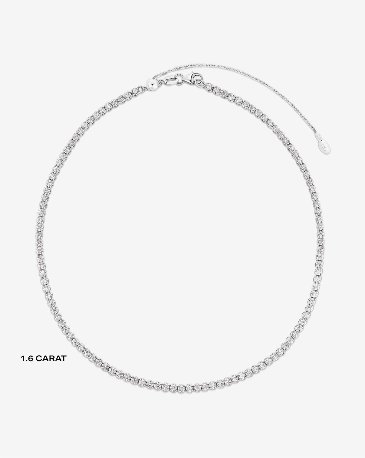 Multiway Tennis Necklace + Double Wrap Bracelet 1.6 carat product still image in white gold bird's eye view - 1.6 Carat 14k white gold