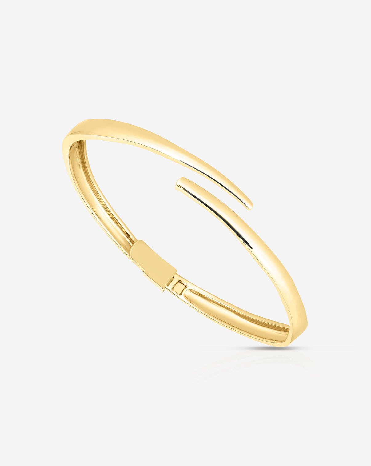 Ring Concierge Bracelets 14k Yellow Gold / 15 cm Open Wrap Gold Bangle side angle