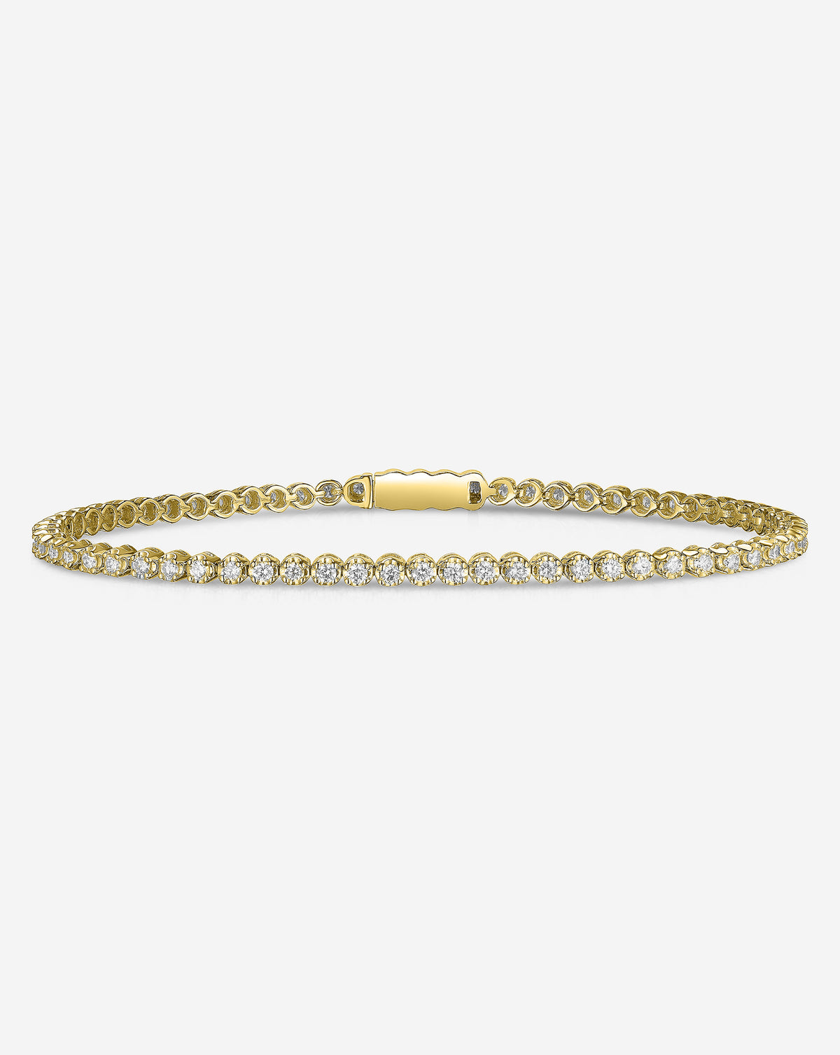 2-in-1 Diamond Tennis Necklace + Bracelet as a bracelet in yellow gold