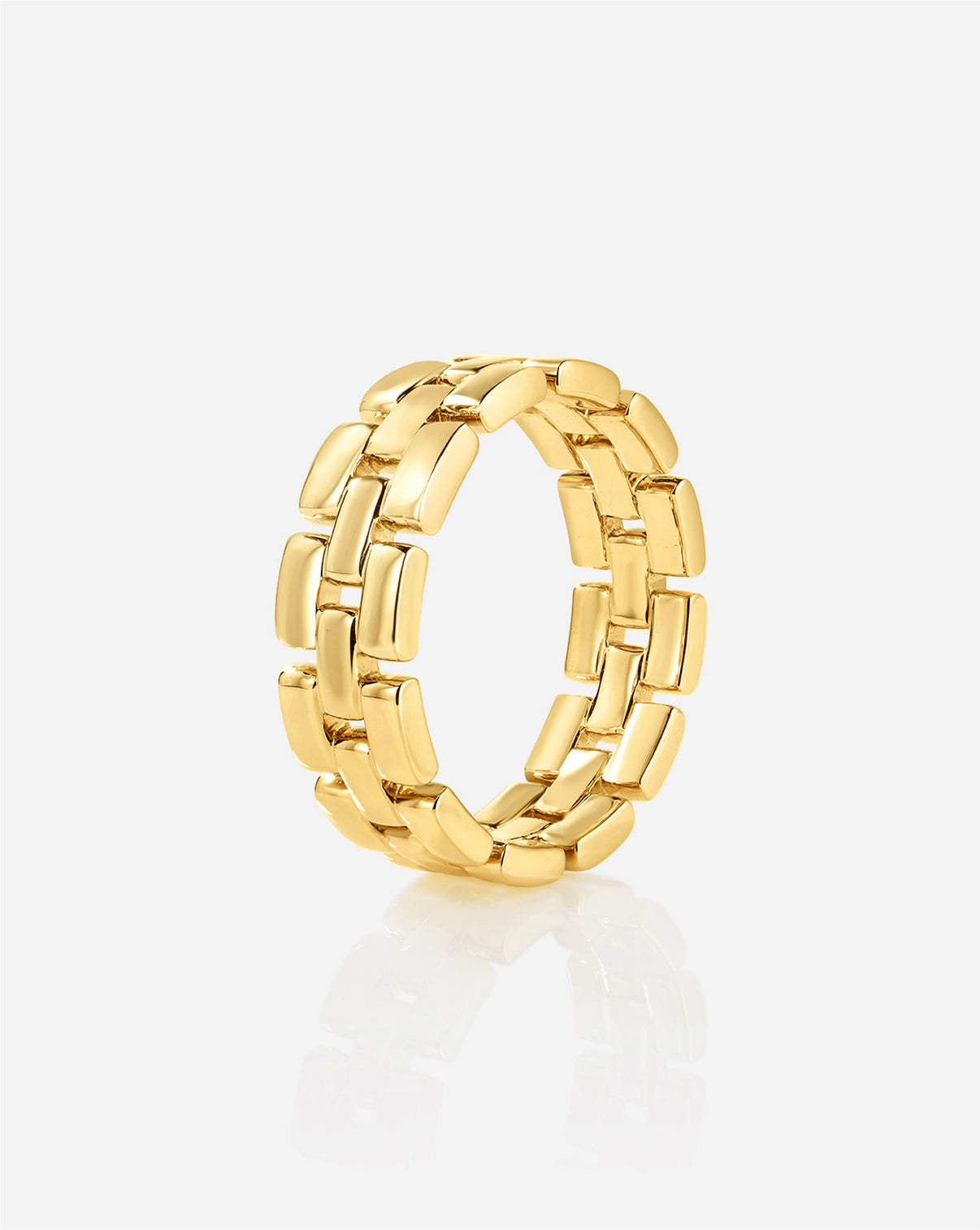 side image of chain ring in yellow gold