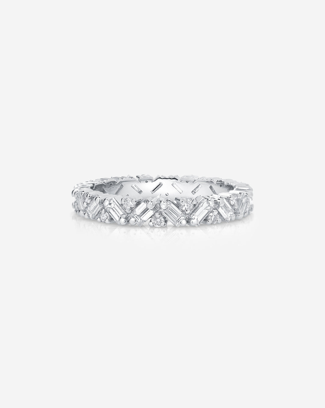 Ring Concierge Baguette Cluster Eternity Band Platinum flat image