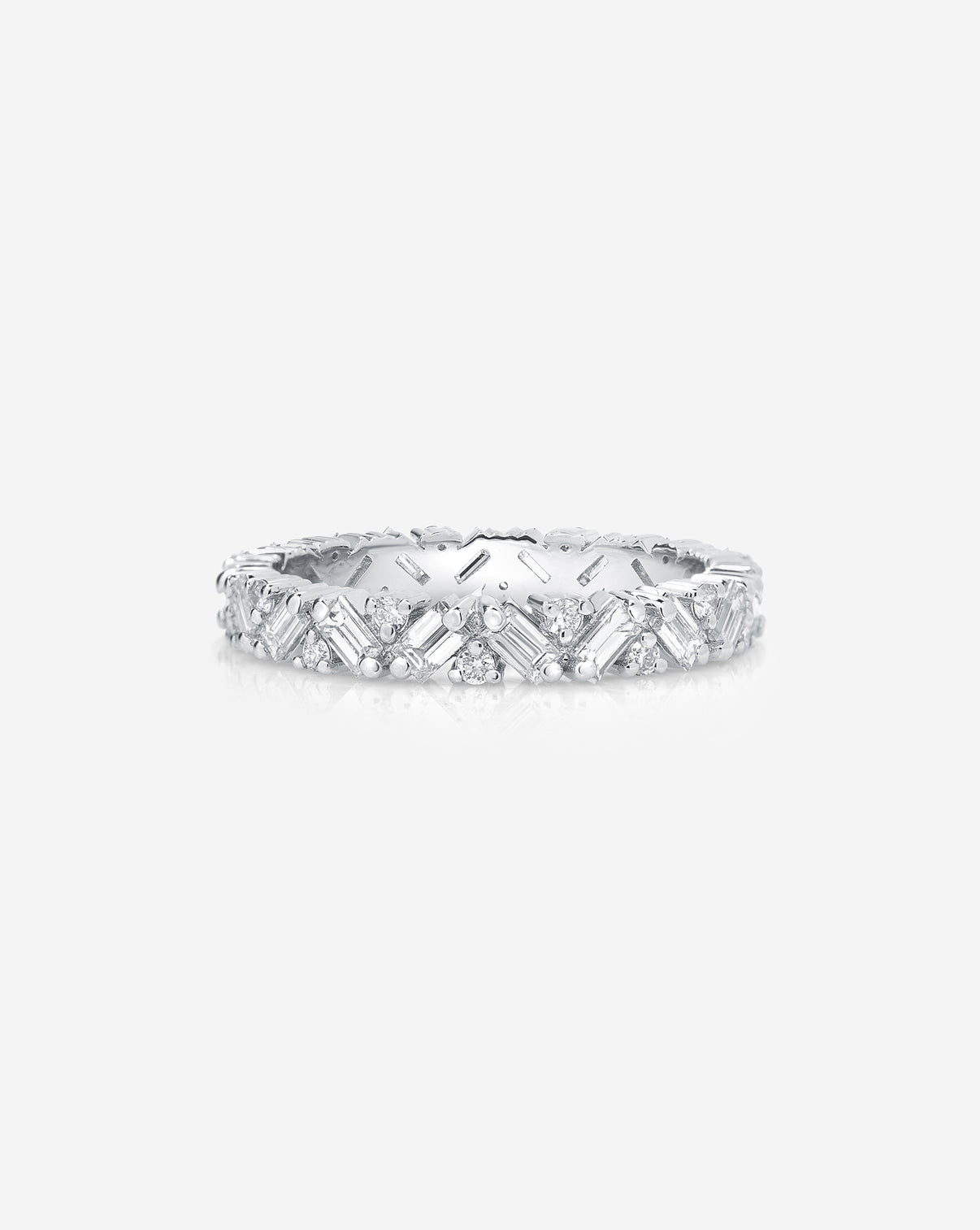 Ring Concierge Baguette Cluster Eternity Band Platinum flat image