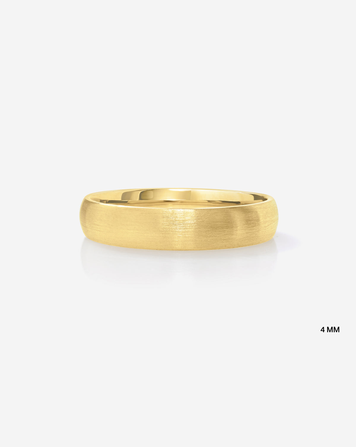 4 mm Satin Comfort Fit Wedding Band in 14k Yellow Gold on white background