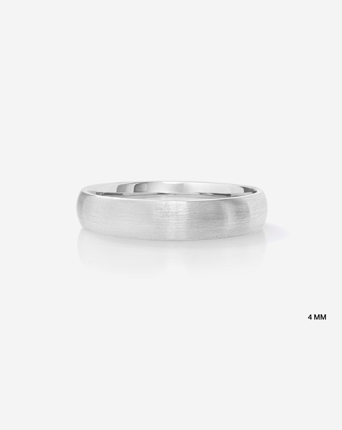 3 mm Satin Comfort Fit Wedding Band in 14k White Gold on white background