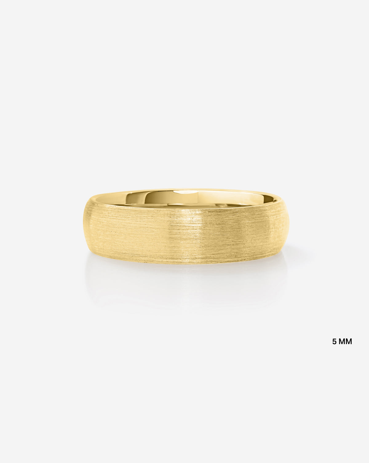 5 mm Satin Comfort Fit Wedding Band in 14k Yellow Gold on white background