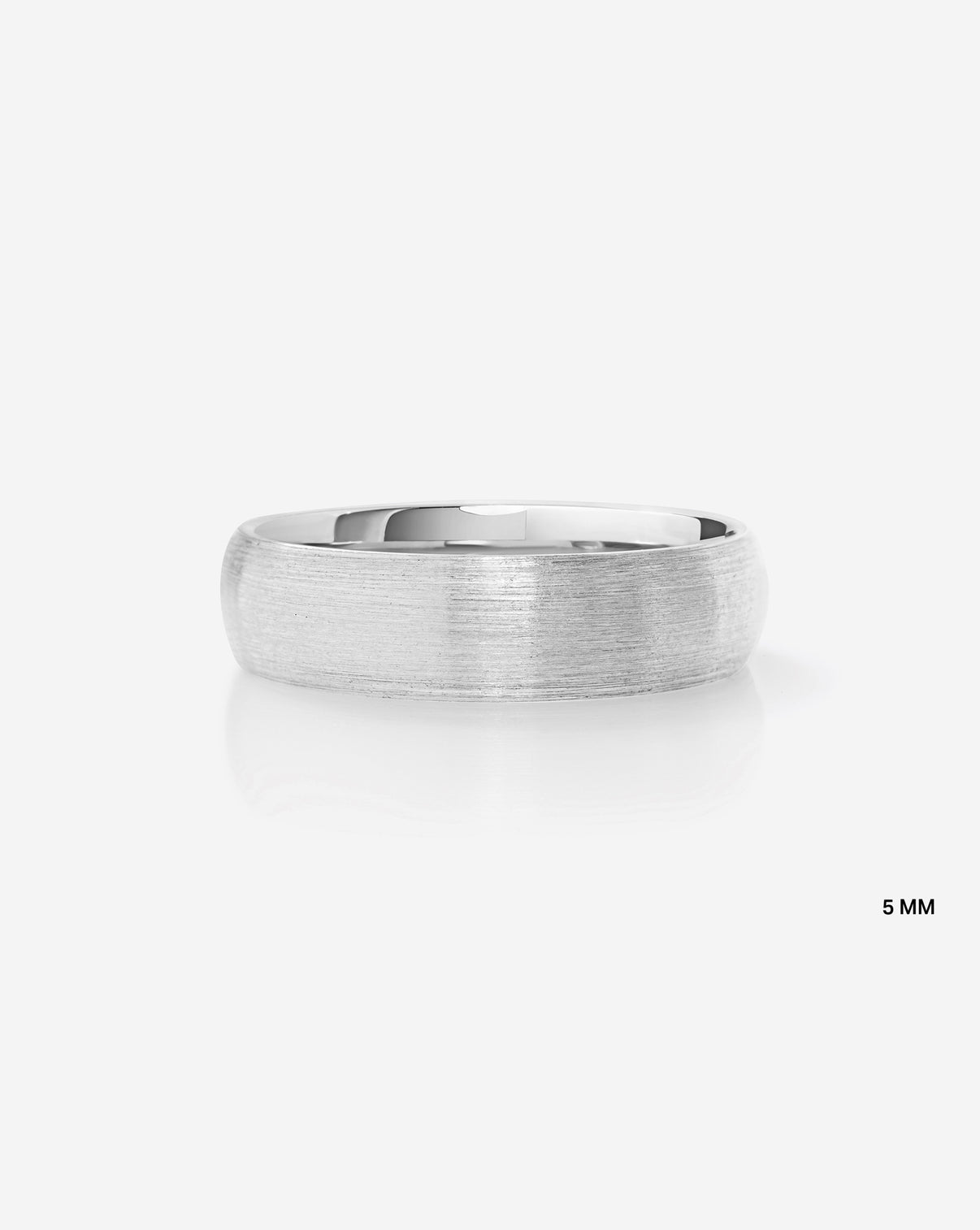 5 mm Satin Comfort Fit Wedding Band in 14k Platinum on white background