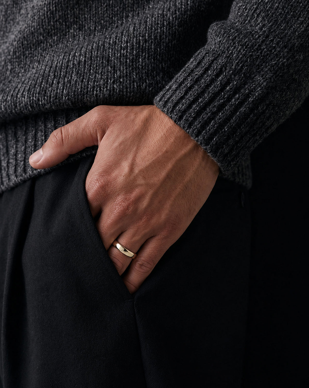 4mm comfort fit on model yellow gold global
