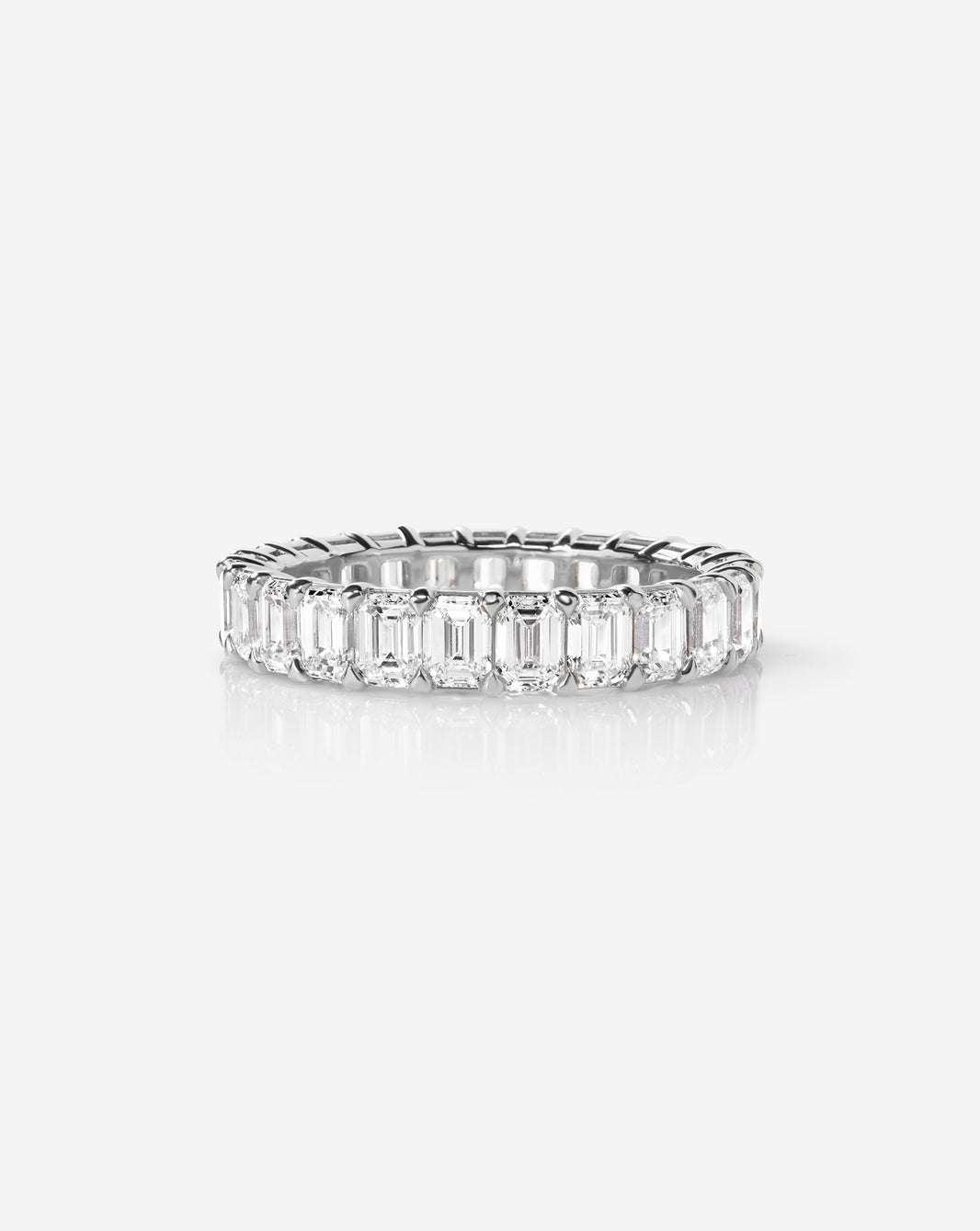 classic wedding band against white background