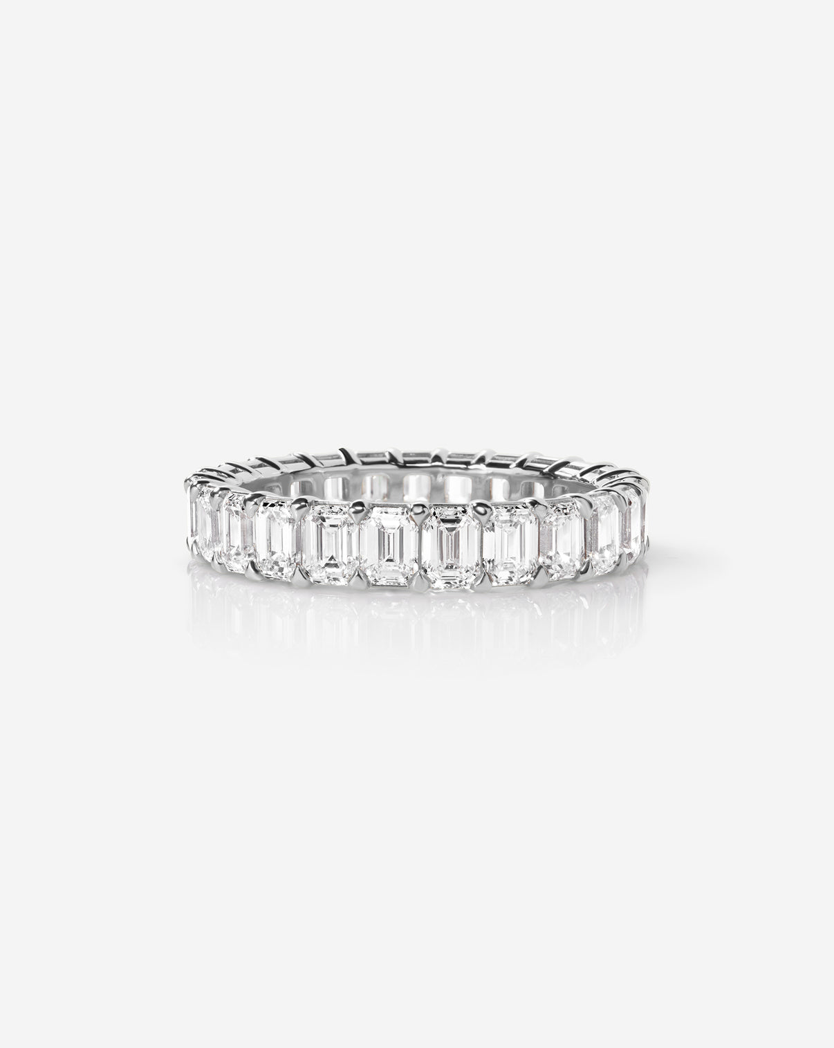 classic wedding band against white background