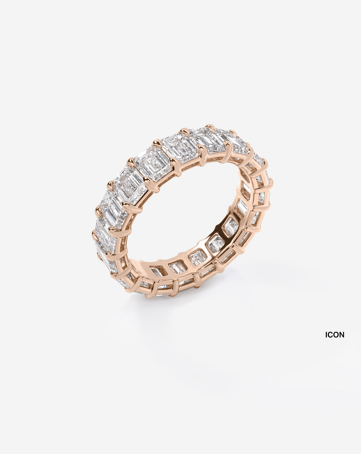 icon wedding band on white background side view 14k Rose Gold